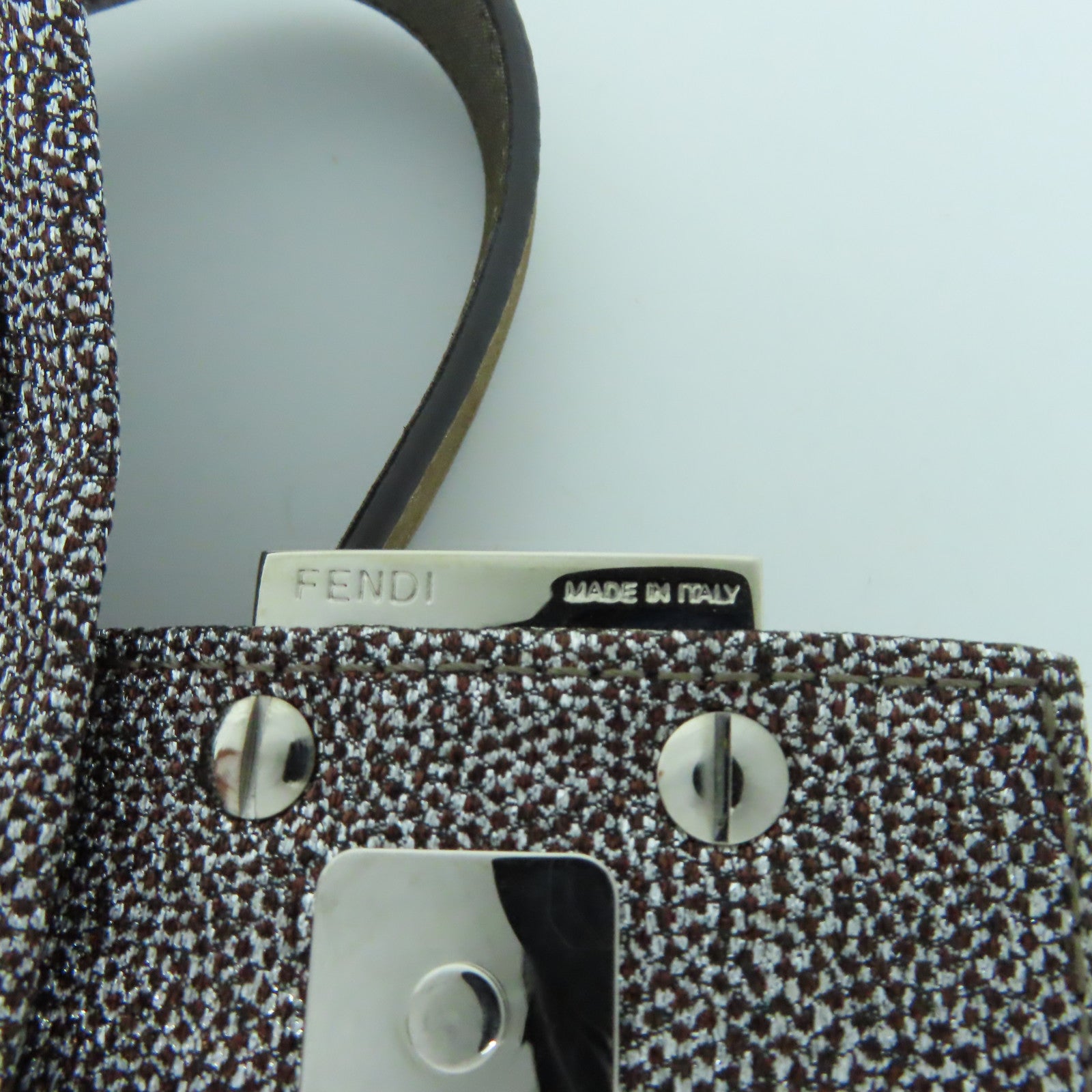 FENDI 布料Hand Bag銀扣手挽袋銀色