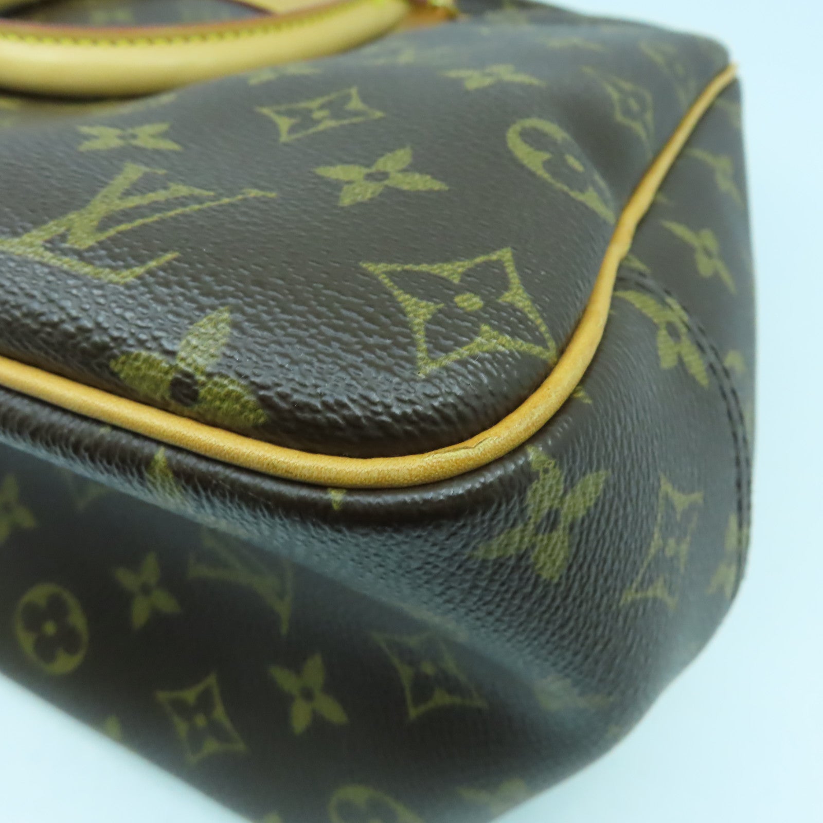 LOUIS VUITTON Monogram Deauville GM金扣手挽袋啡色
