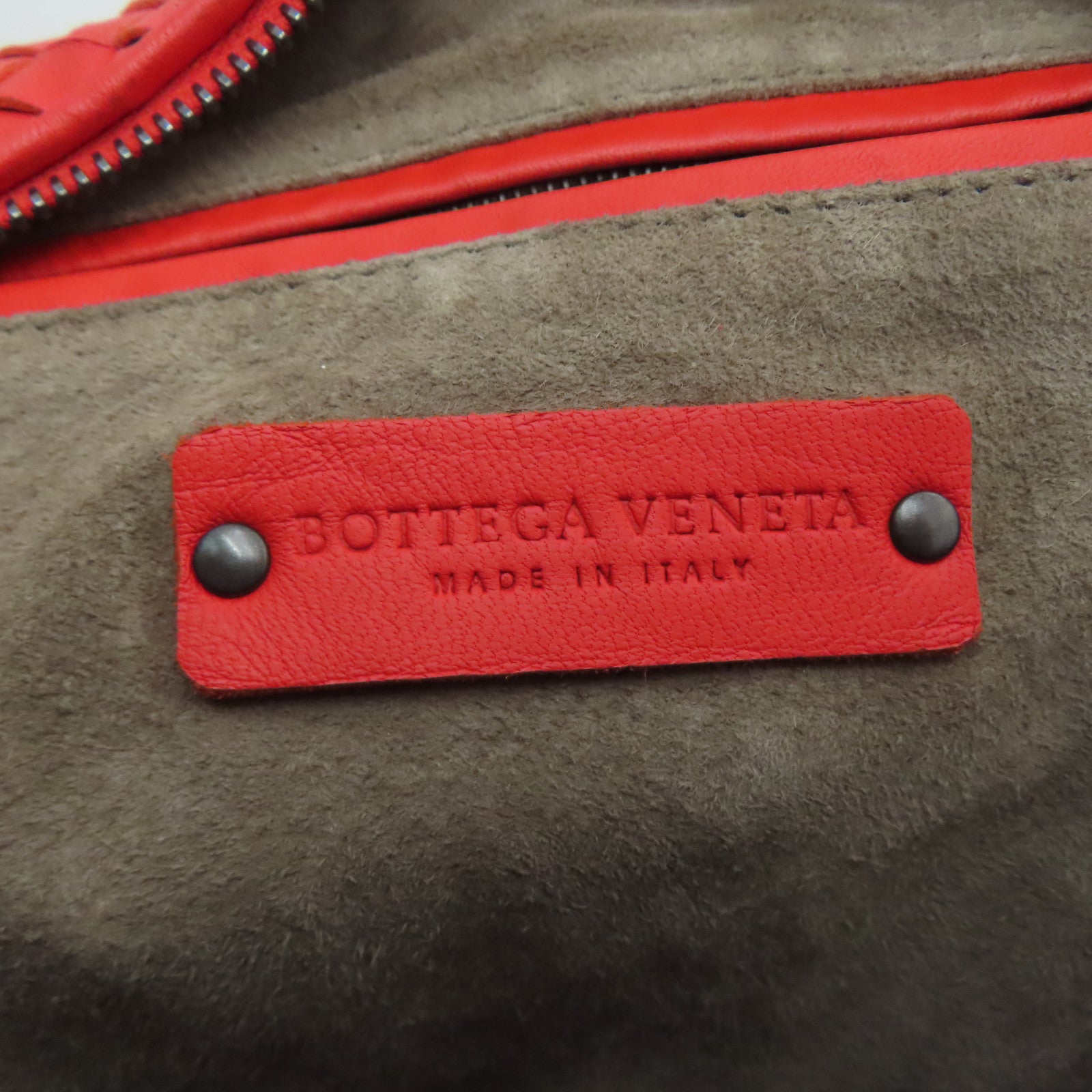 BOTTEGA VENETA 織紋皮革Shoulder Bag肩背袋紅色