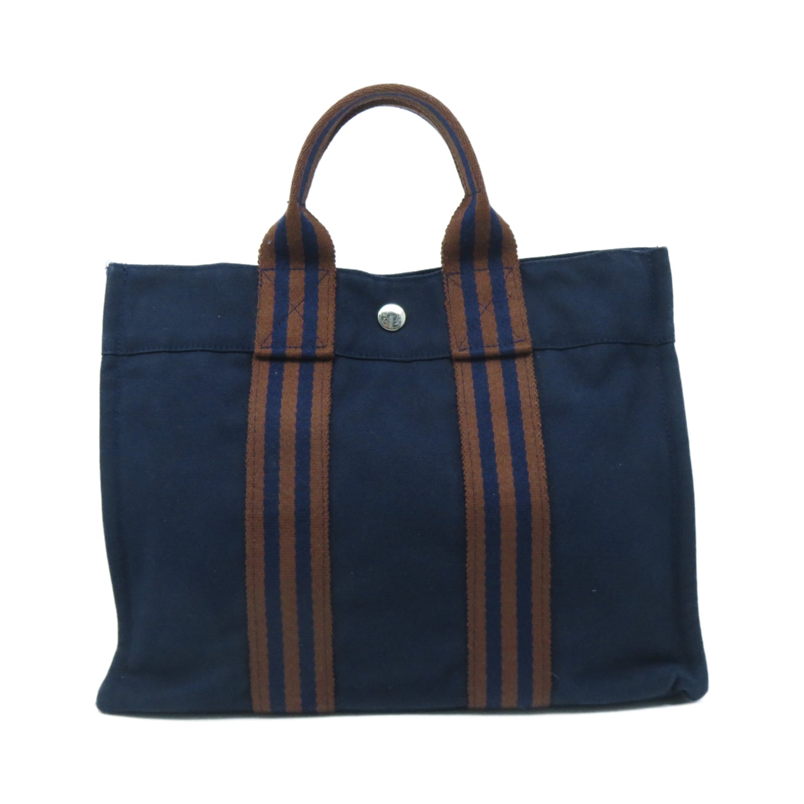 HERMES 帆布Handbag銀扣手挽袋黑色
