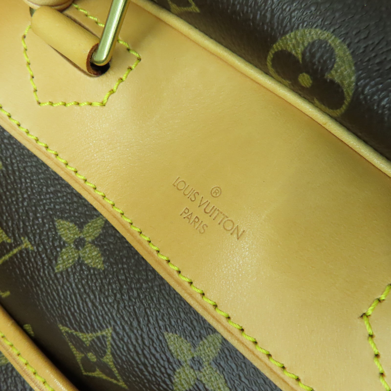 LOUIS VUITTON Monogram Deauville GM金扣手挽袋啡色
