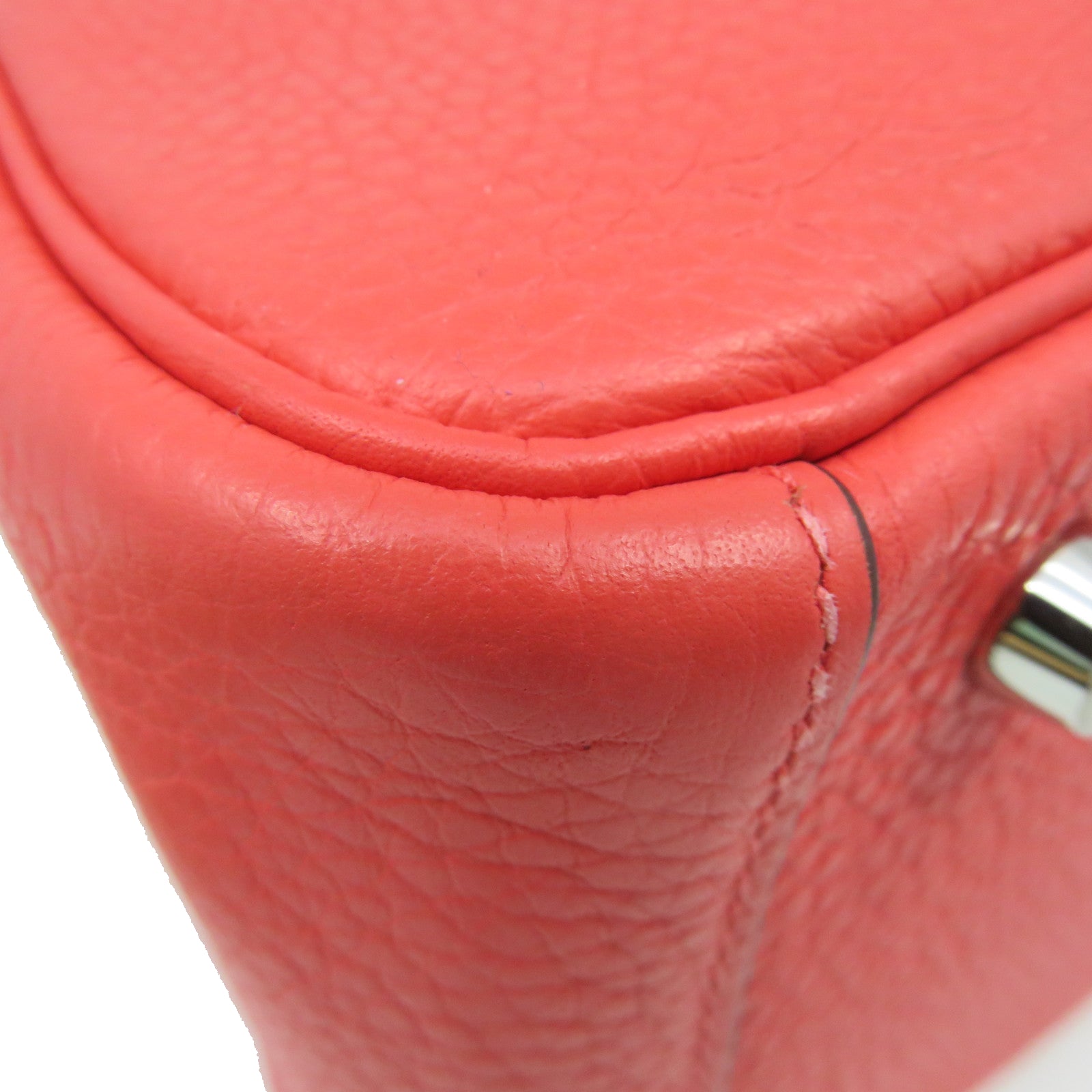 HERMES [Sharp Discount] Clemence Leather Lindy 26 Silver Buckle Hand Bag Pink