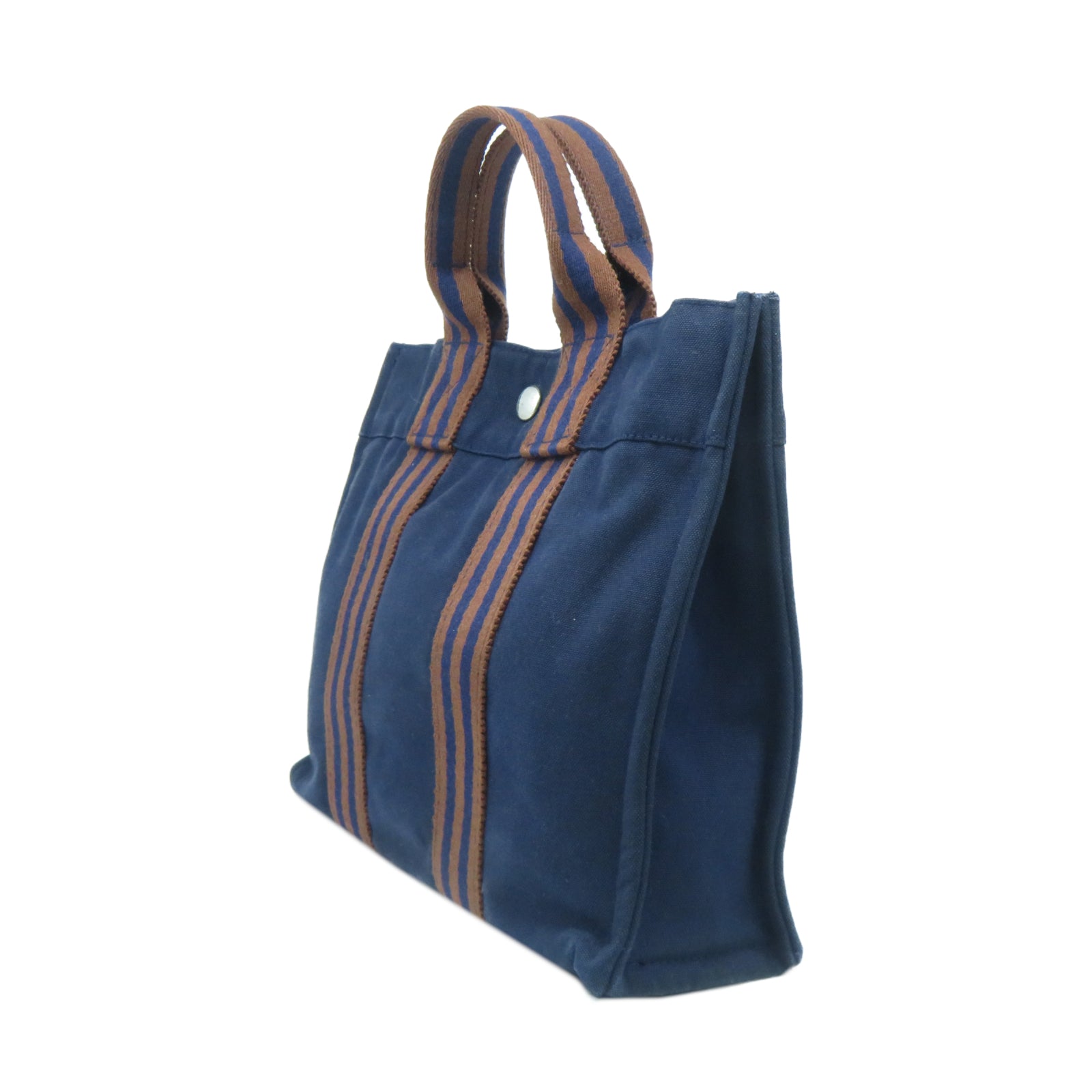 HERMES 帆布Handbag銀扣手挽袋黑色