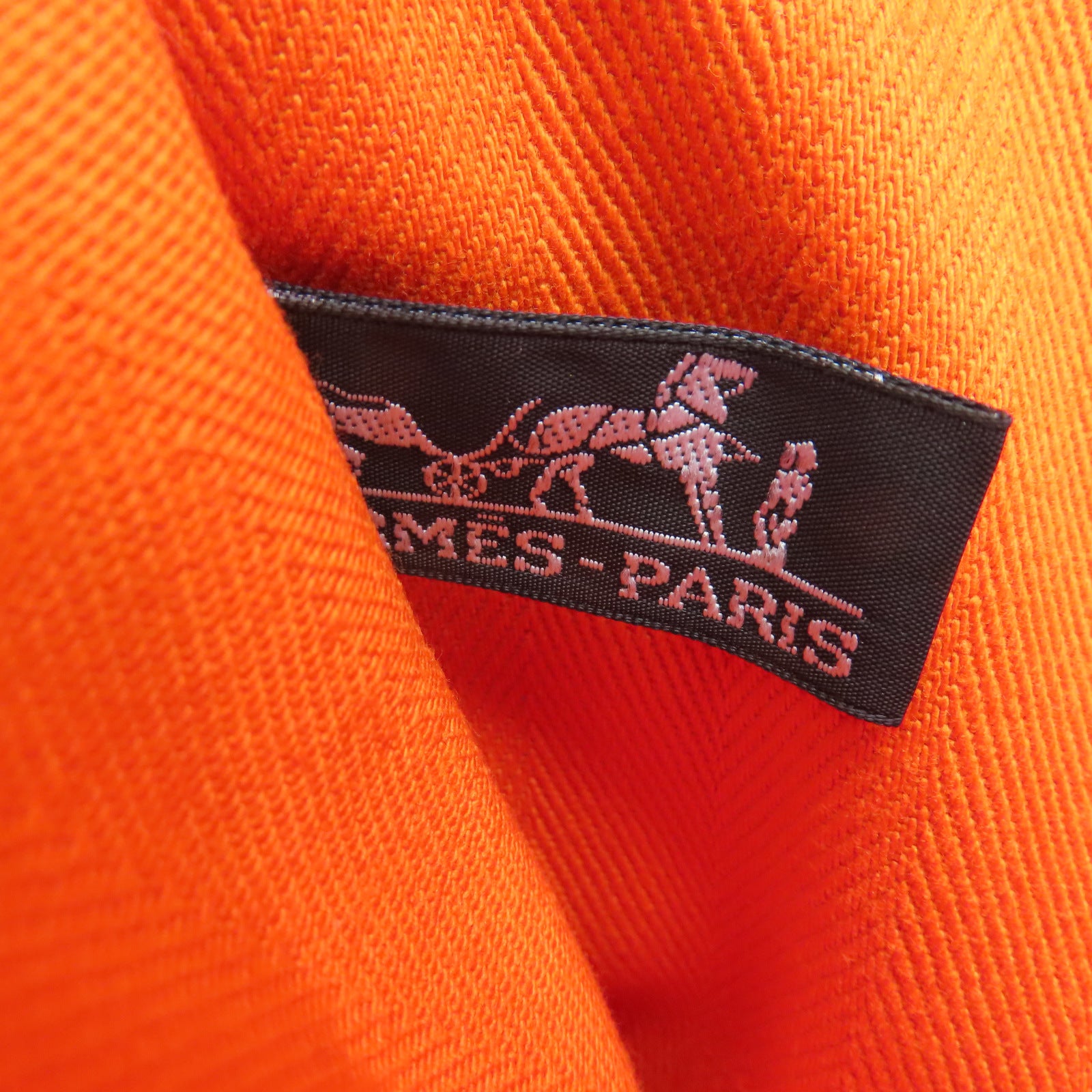 HERMES 帆布Valparaiso GM銀扣手挽袋橙色