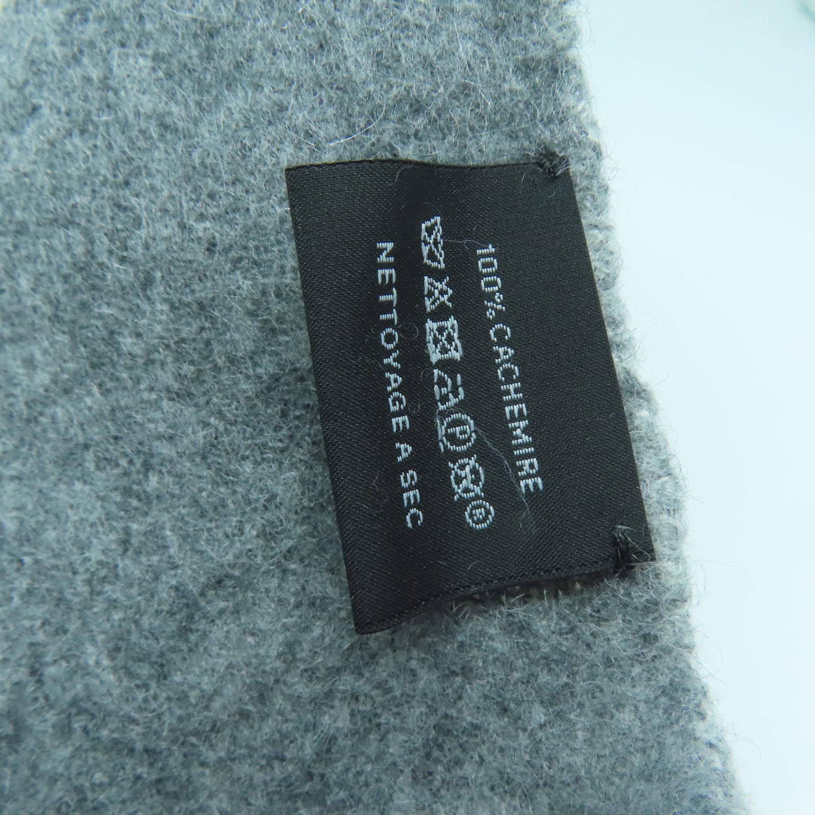 HERMES Cashmere Muffler颈巾灰色/白色