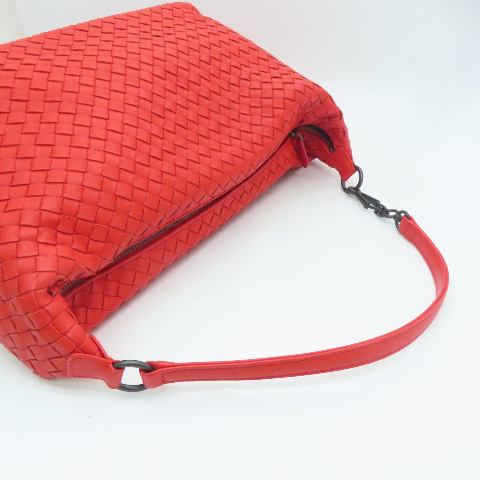 BOTTEGA VENETA 織紋皮革Shoulder Bag肩背袋紅色