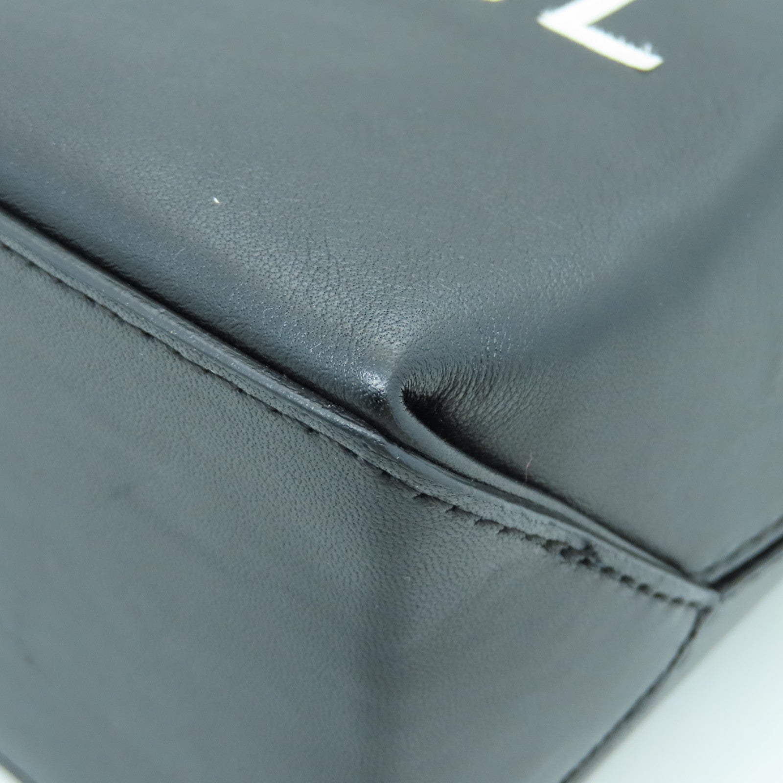 CHANEL 牛皮皮革Tote Bag銀扣手挽袋黑色