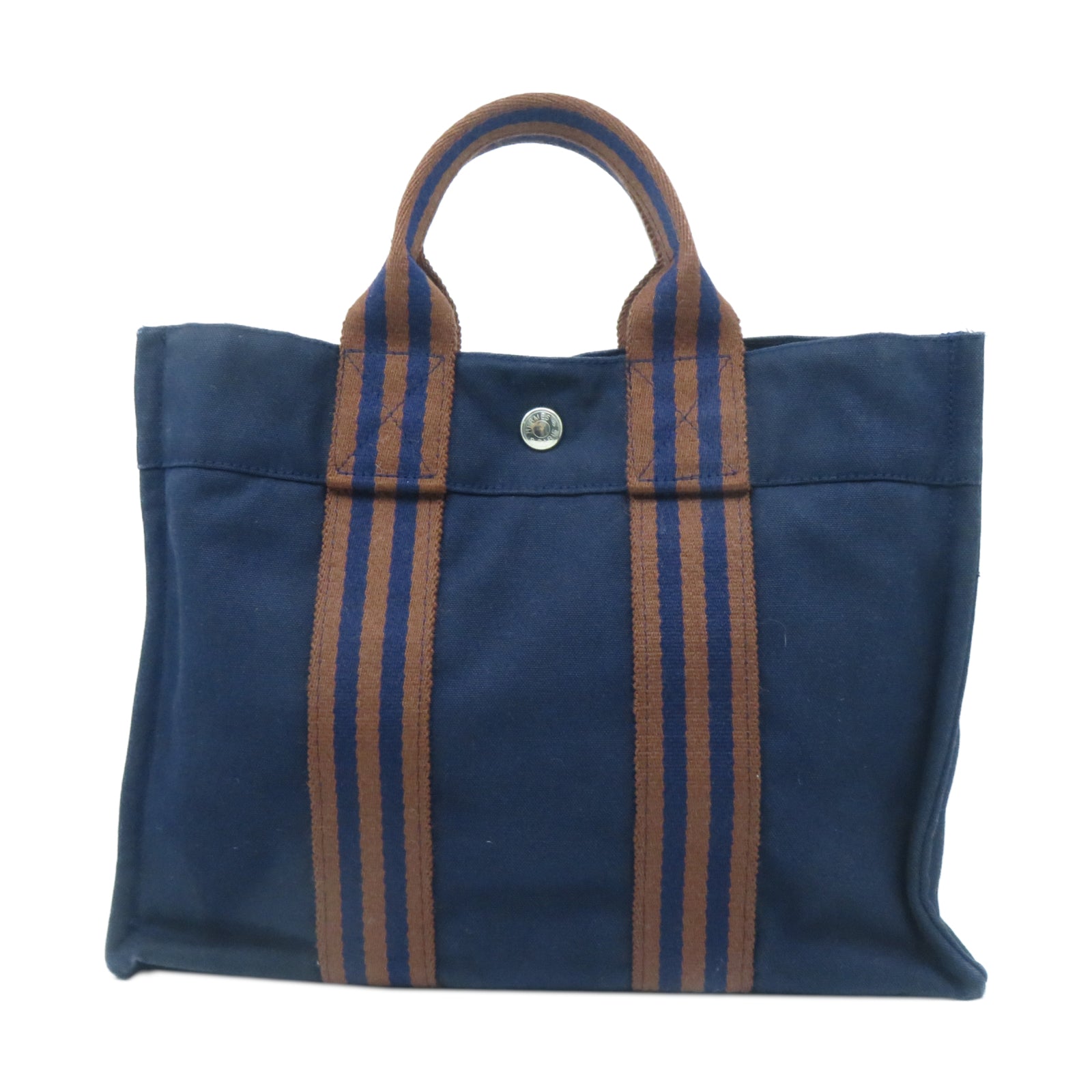 HERMES 帆布Handbag銀扣手挽袋黑色