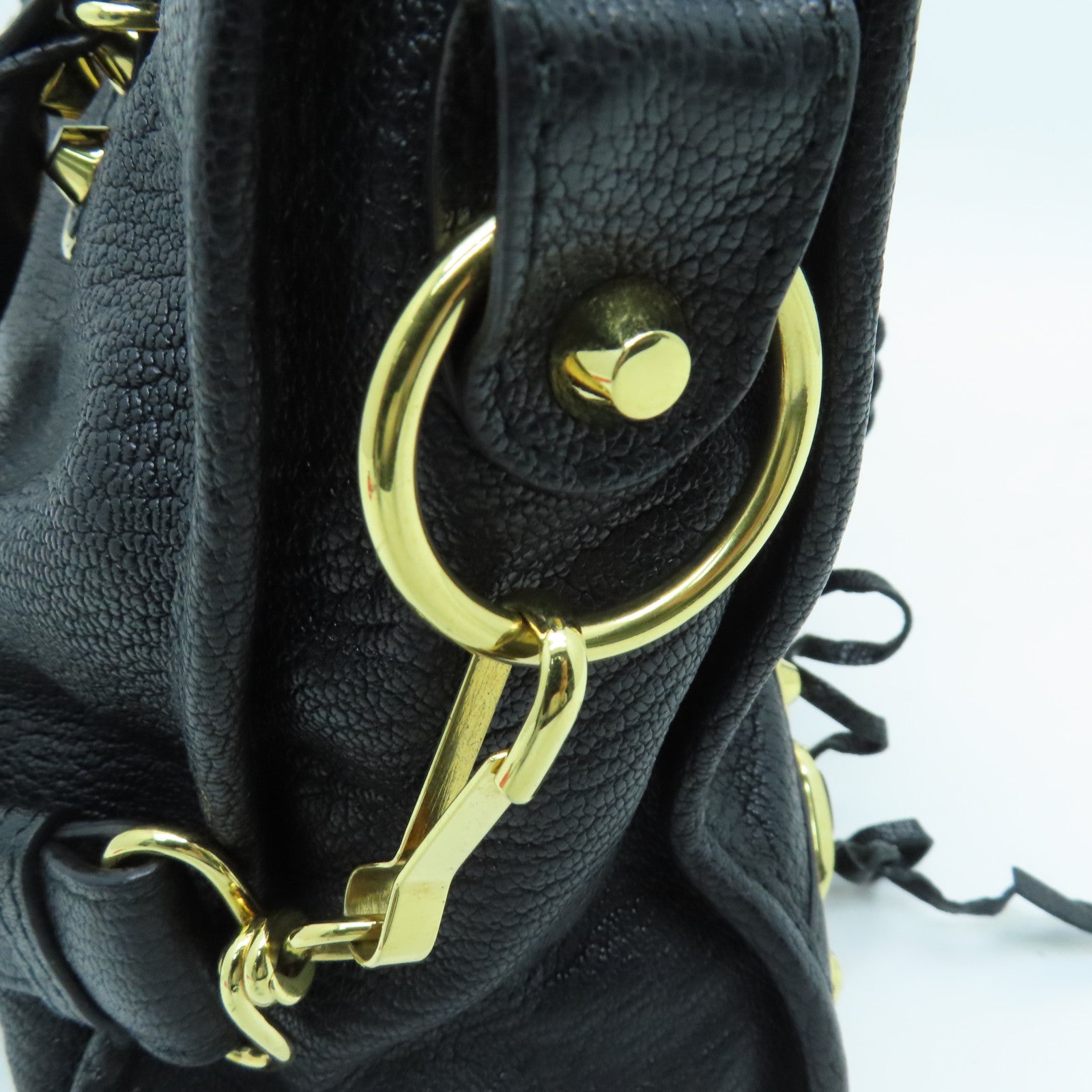 BALENCIAGA 牛皮皮革City Small金扣手挽肩背两用袋黑色