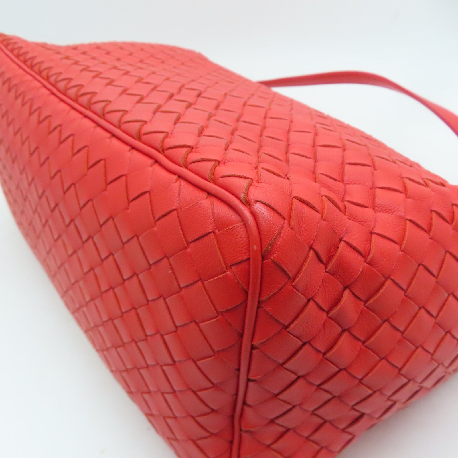 BOTTEGA VENETA 織紋皮革Shoulder Bag肩背袋紅色
