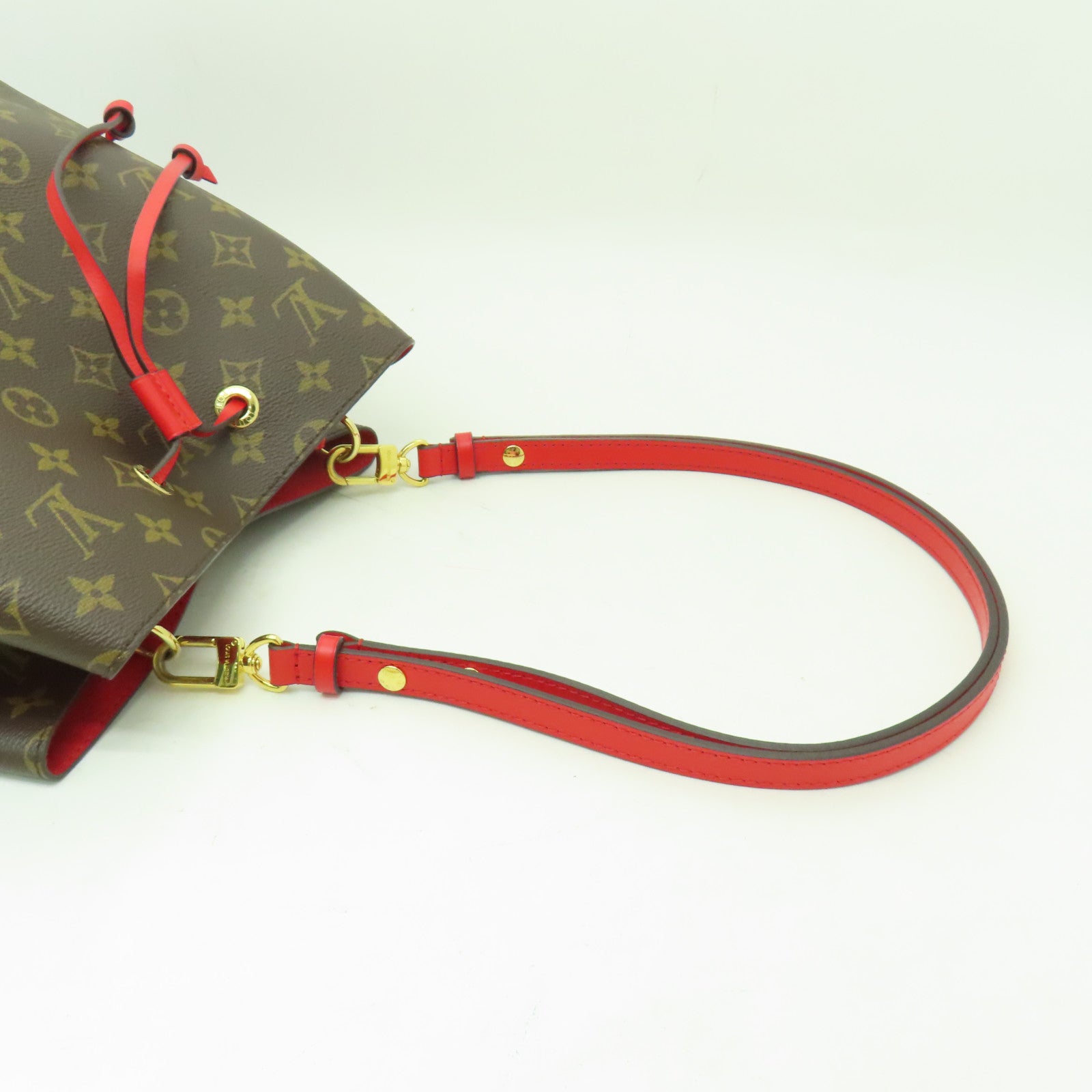 LOUIS VUITTON Monogram NeoNoe MM金扣肩背袋棕色