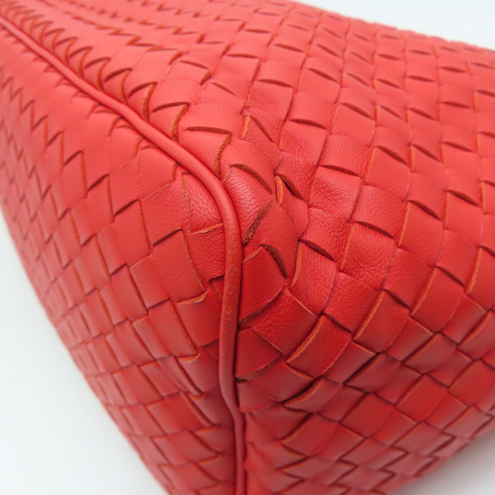 BOTTEGA VENETA 織紋皮革Shoulder Bag肩背袋紅色