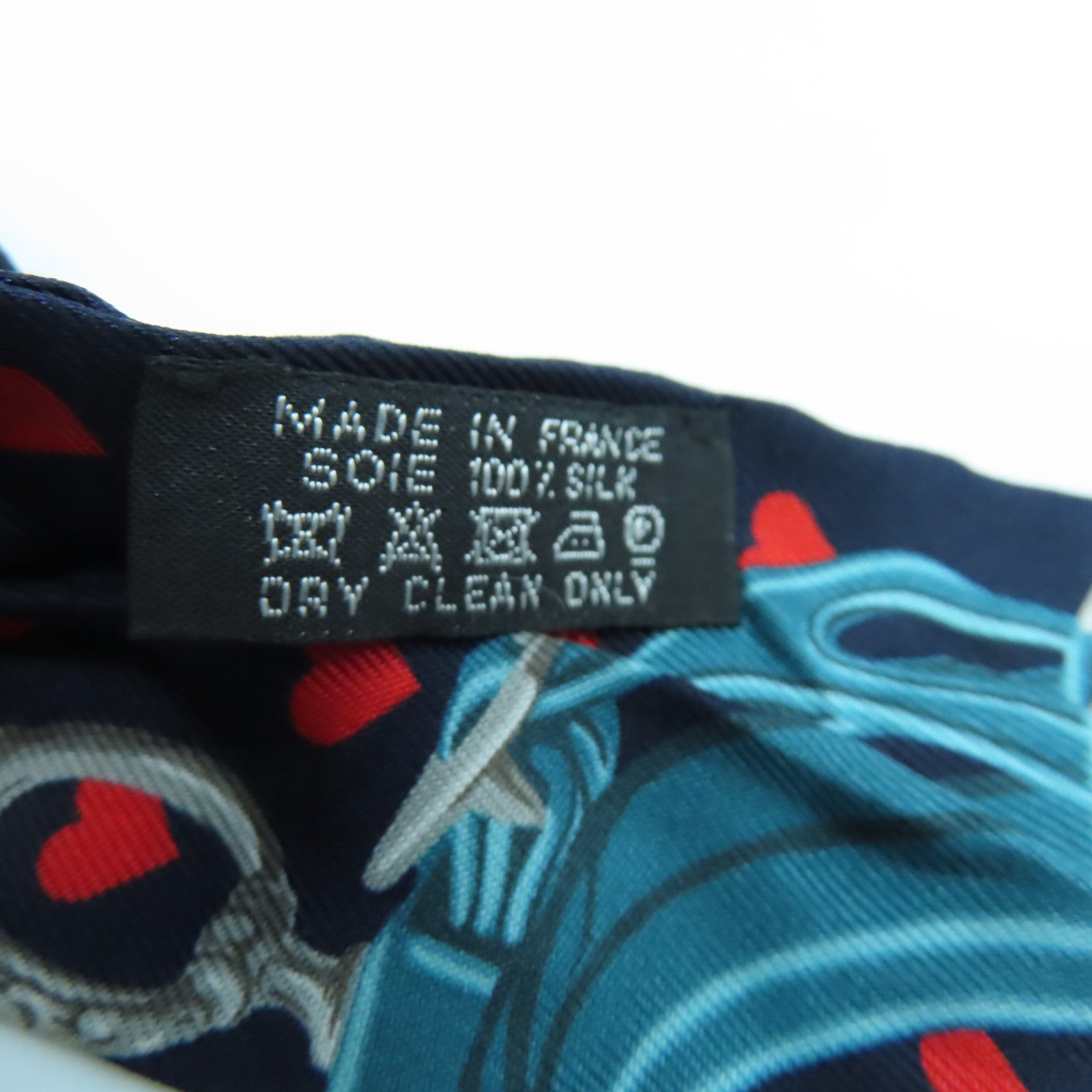 HERMES 絲質Twilly Scarf絲巾藍色/紅色
