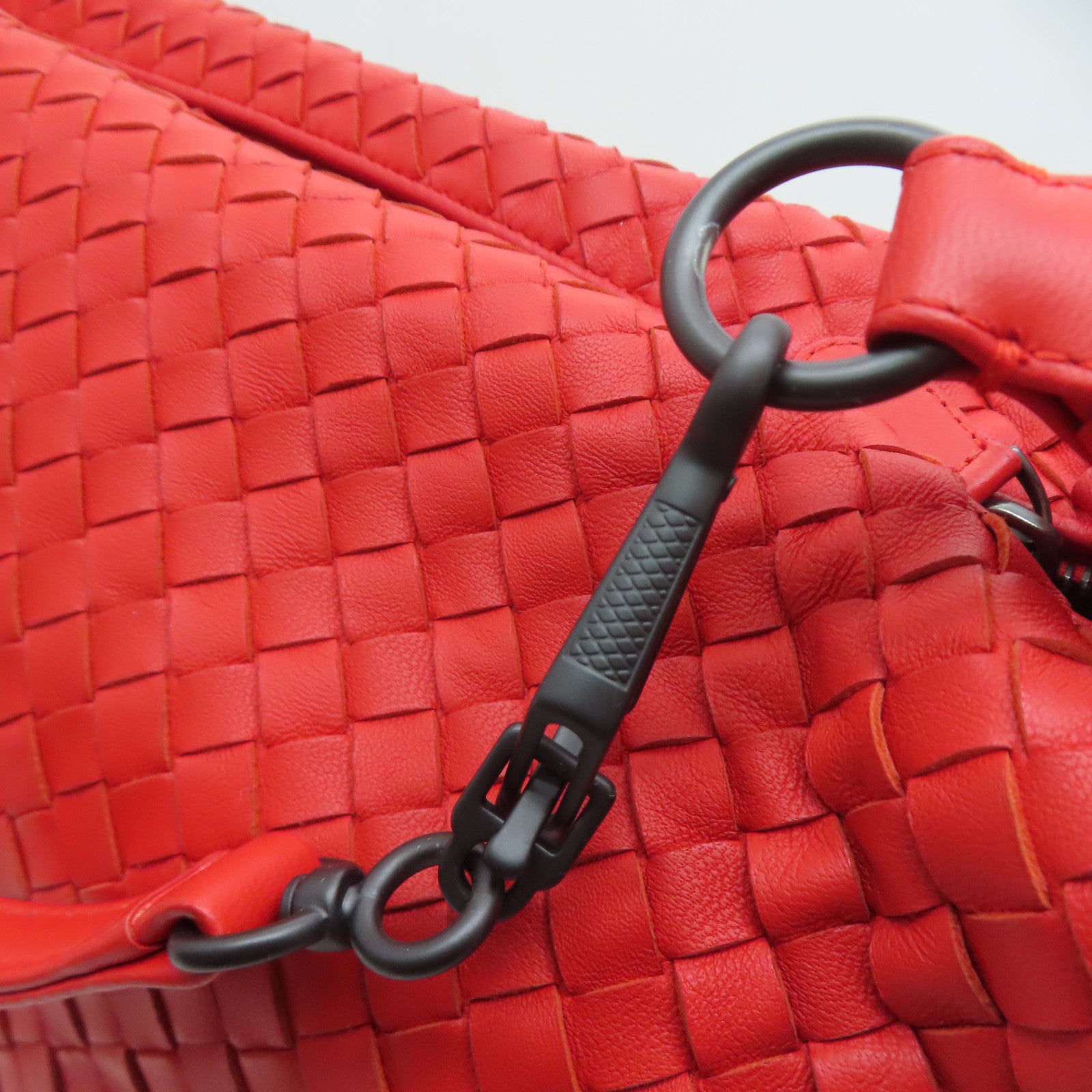 BOTTEGA VENETA 織紋皮革Shoulder Bag肩背袋紅色