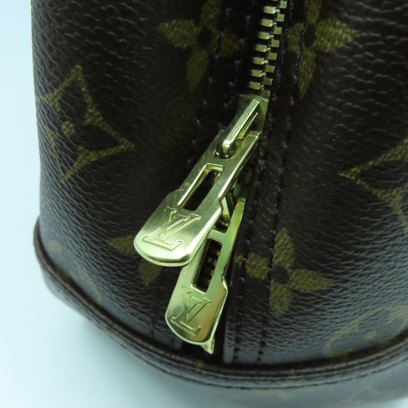 LOUIS VUITTON Monogram Deauville GM金扣手挽袋啡色