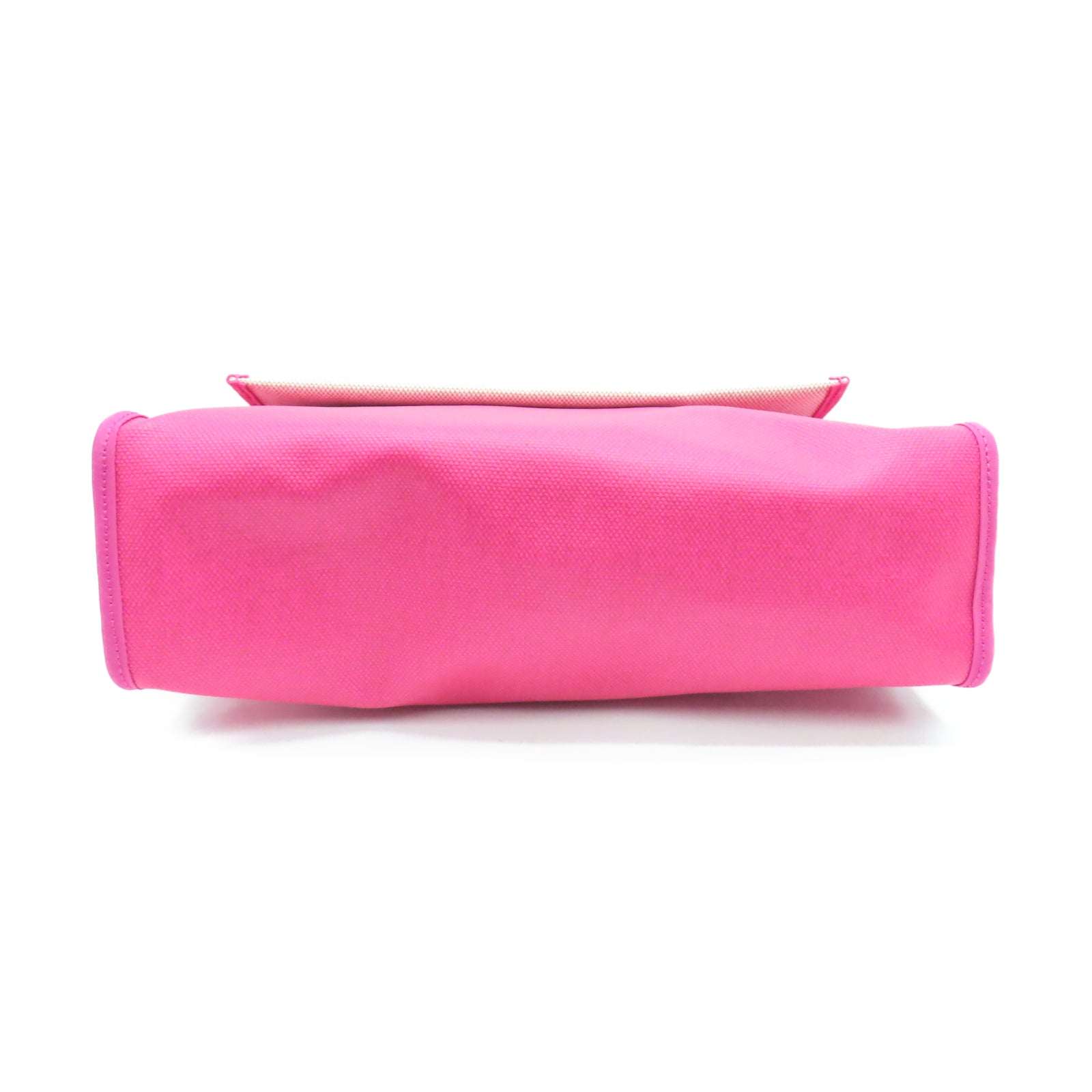 HERMES Toile H Berline Herbag PM銀扣手挽肩背兩用袋亮桃紅色