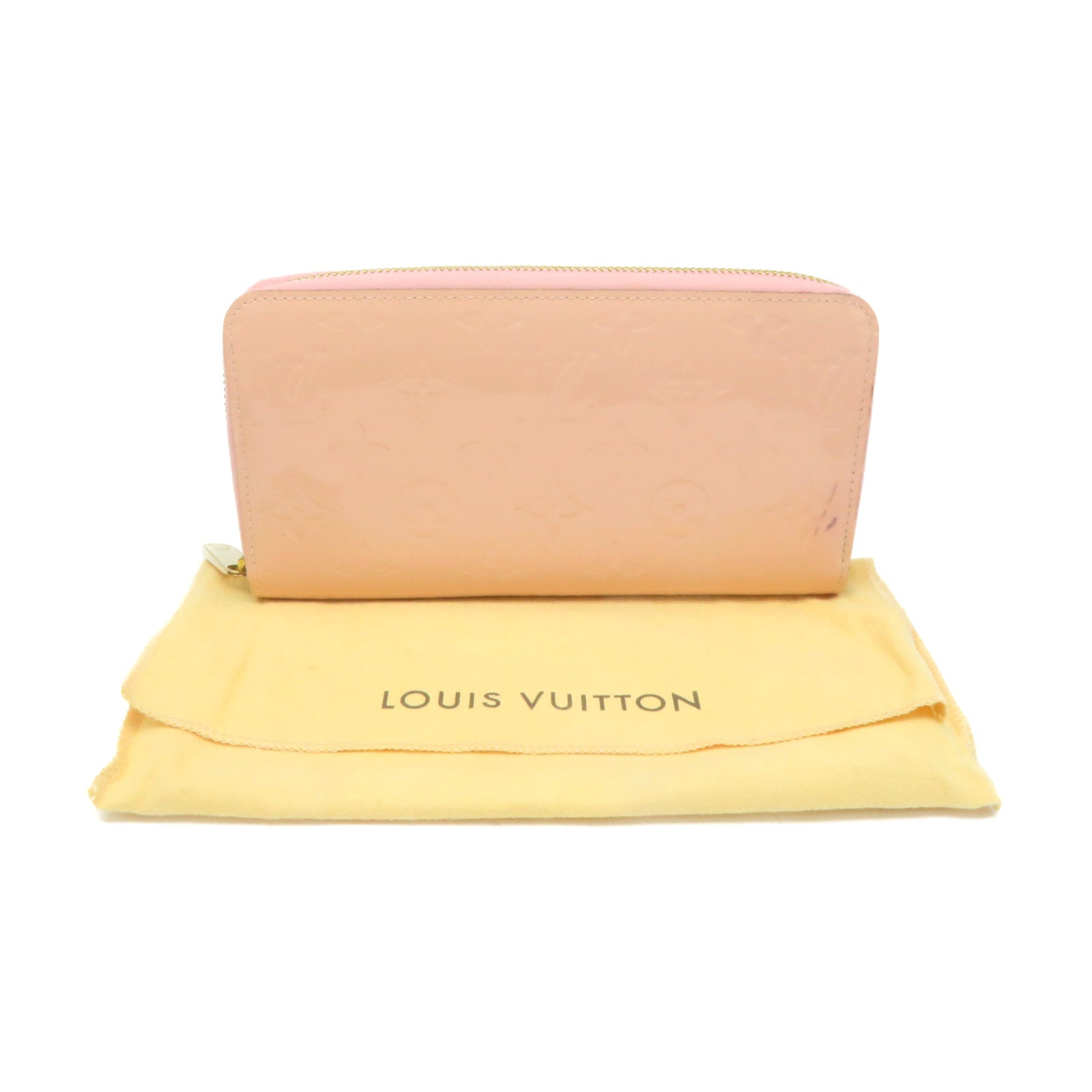 LOUIS VUITTON Mono-Vernis Zipper Long Wallet金扣拉链长钱包粉红色