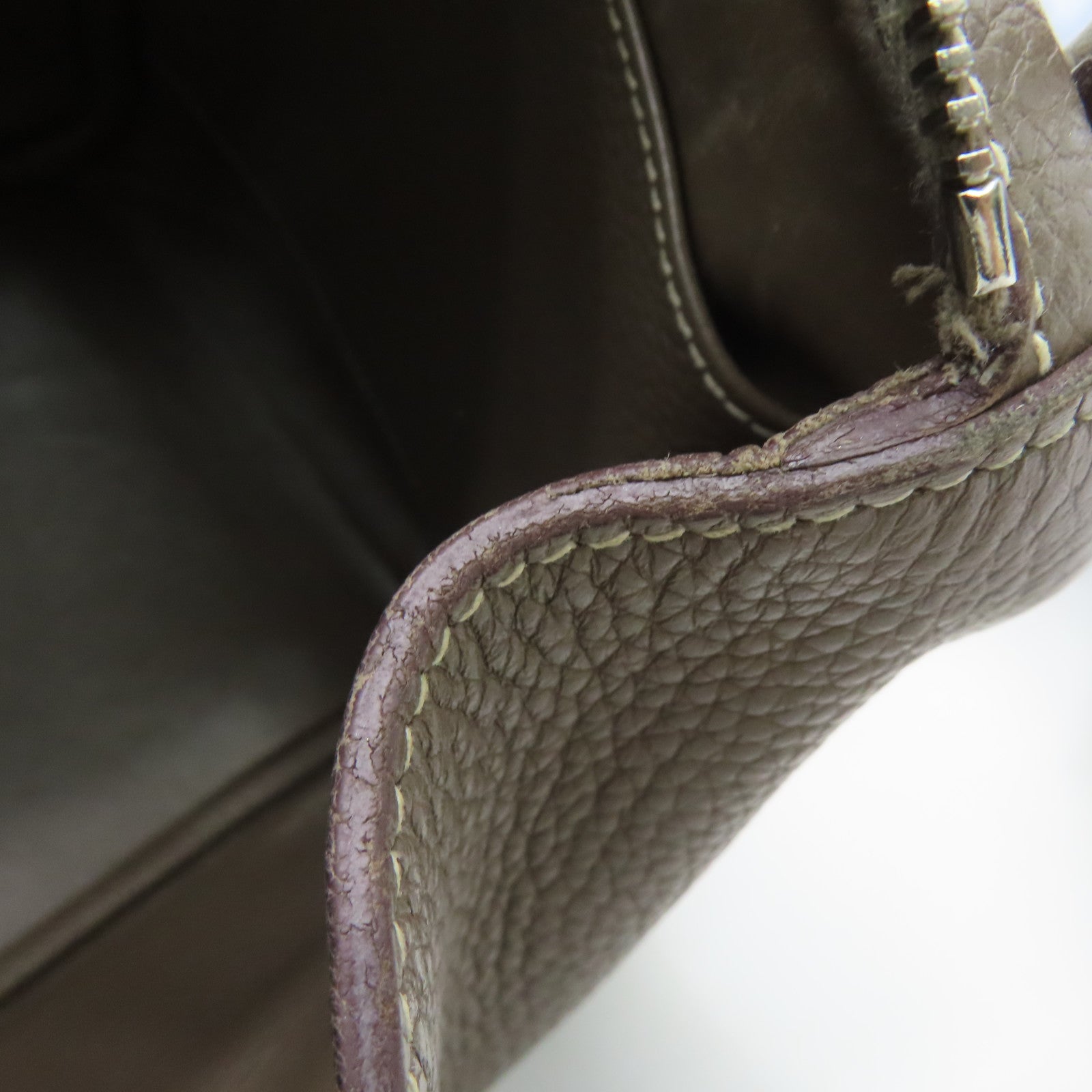 HERMES Clemence皮革Lindy 30银扣手挽肩背两用袋Etoupe/灰色