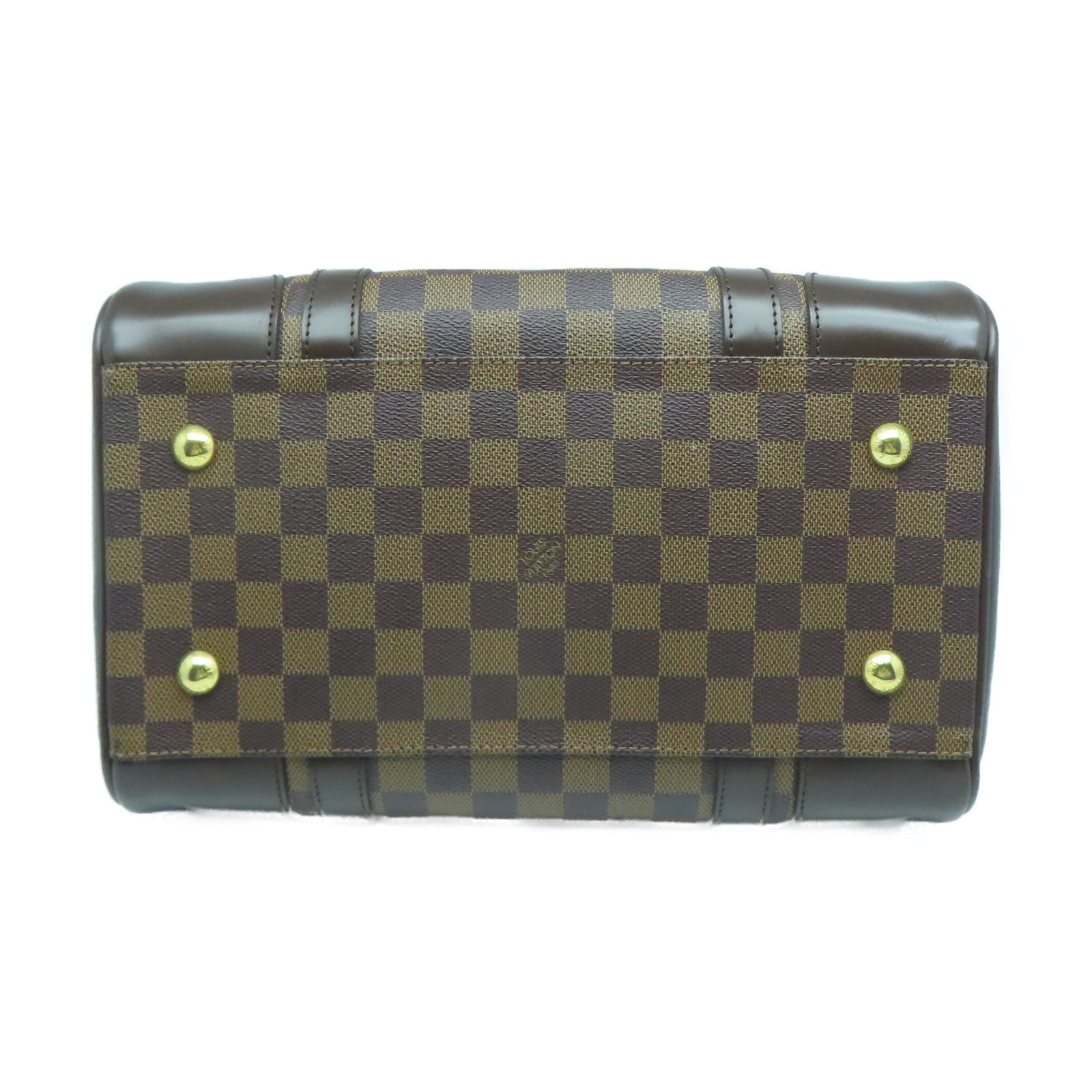 LOUIS VUITTON Damier Berkeley Boston Hand Bag金扣手挽袋啡色