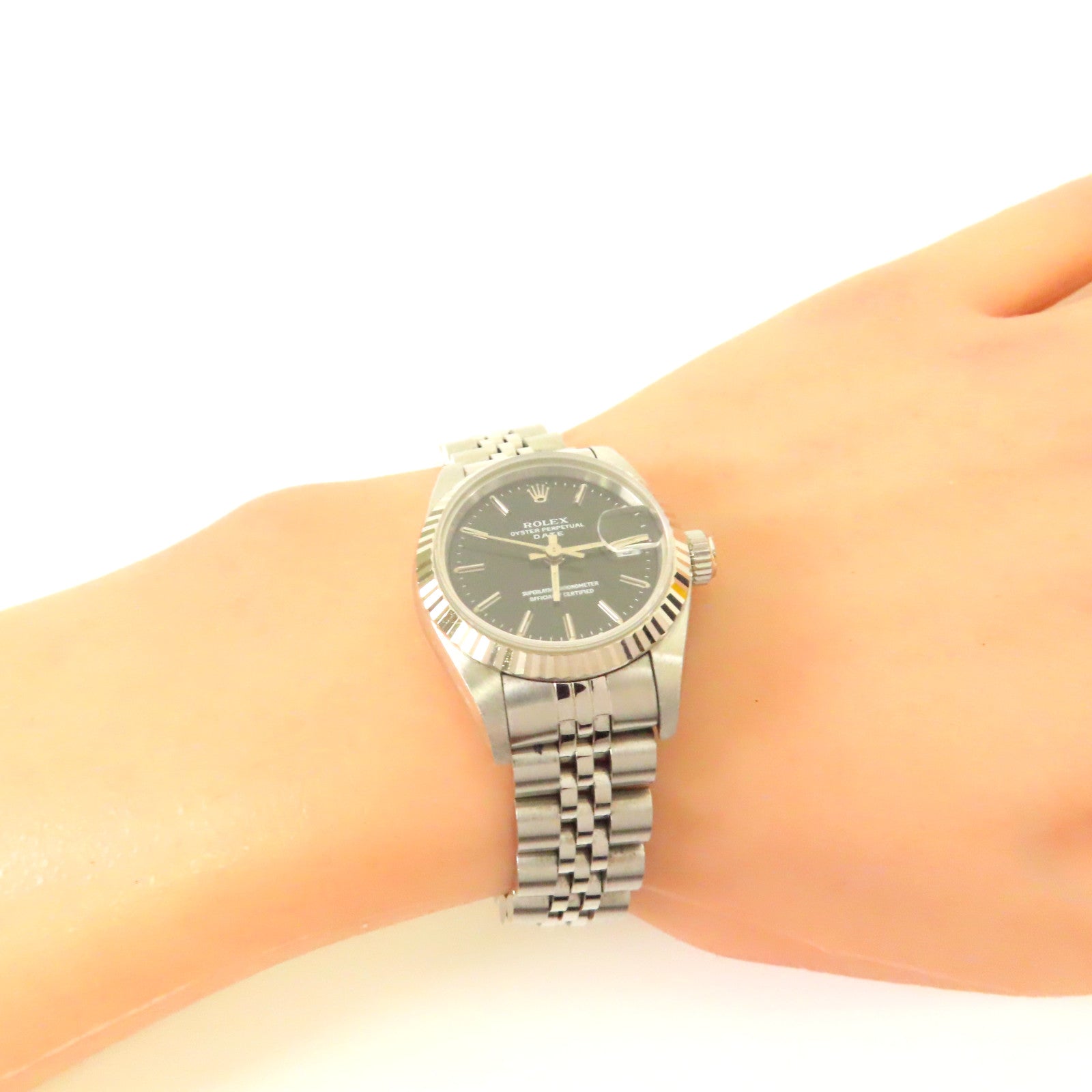 ROLEX 不鏽鋼Lady Date 26mm手錶自動機芯黑色