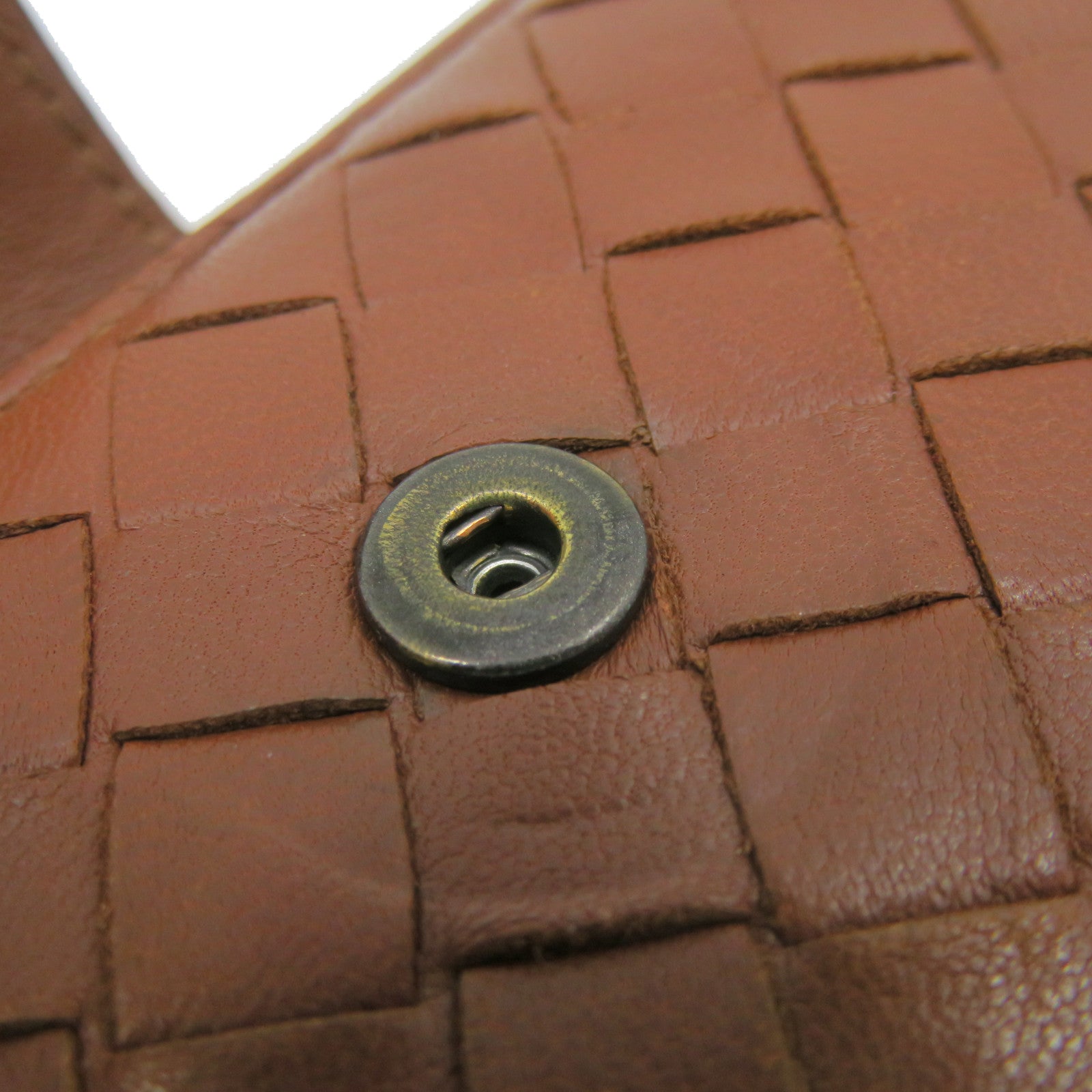 BOTTEGA VENETA [Sharp Discount] Textured Leather Small Wallet Short Wallet Brown