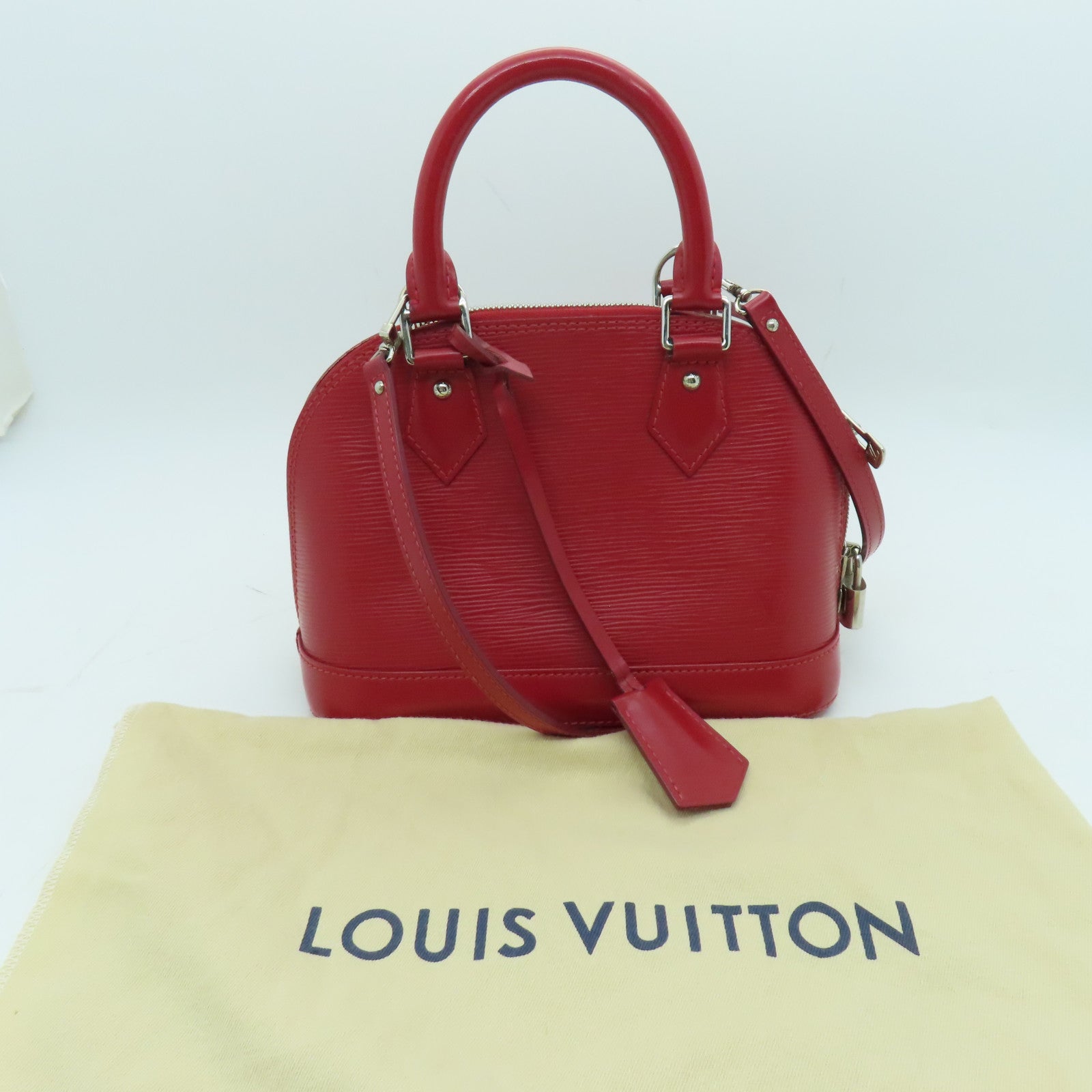LOUIS VUITTON 【激減優惠】Epi Alma BB銀扣手挽肩背兩用袋紅色