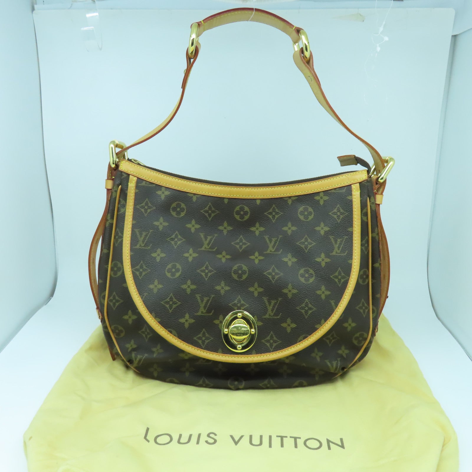 LOUIS VUITTON Monogram Tulum GM金扣肩背袋啡色