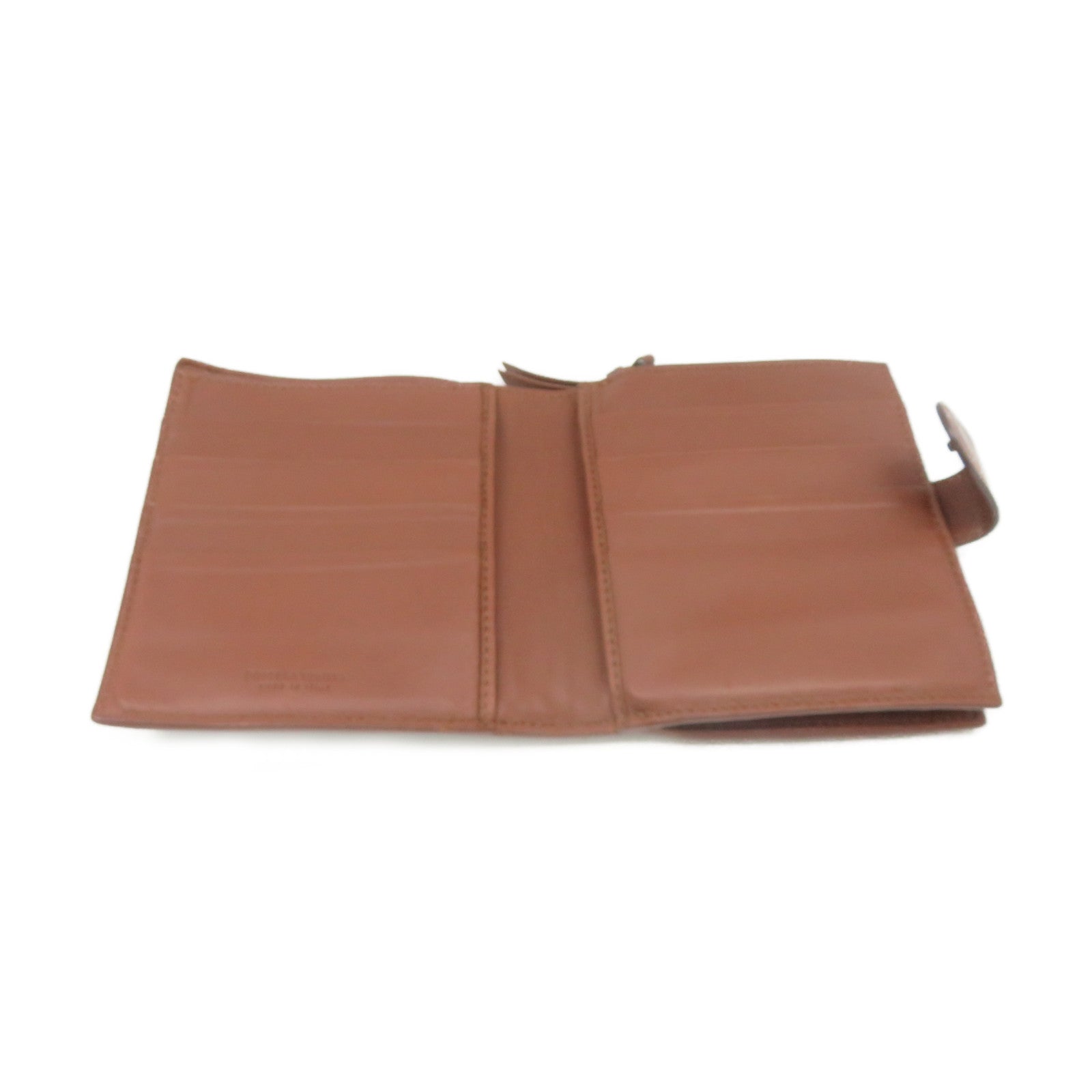 BOTTEGA VENETA [Sharp Discount] Textured Leather Small Wallet Short Wallet Brown