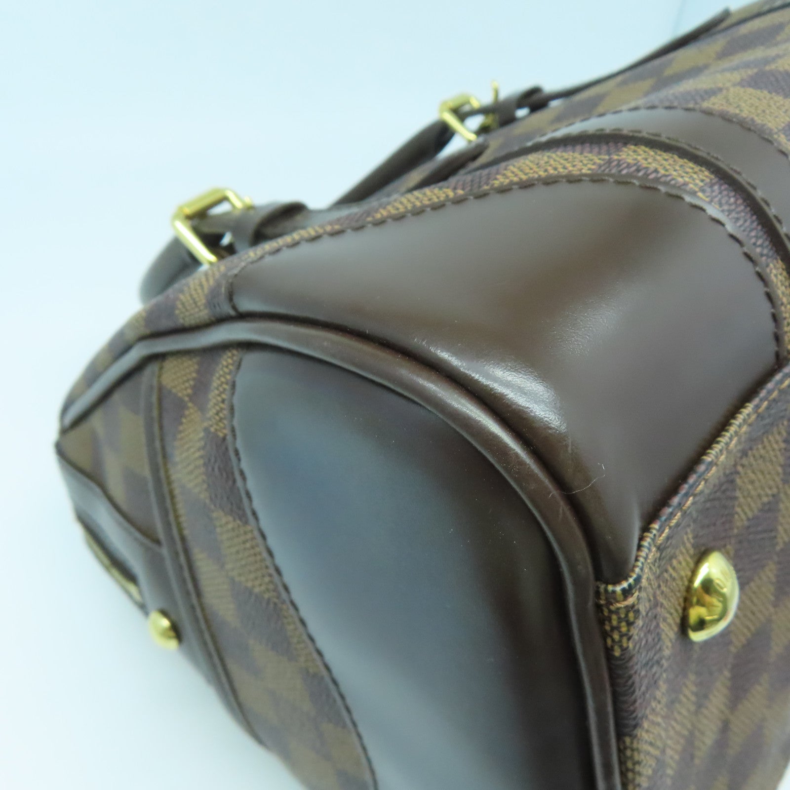 LOUIS VUITTON Damier Berkeley Boston Hand Bag金扣手挽袋啡色