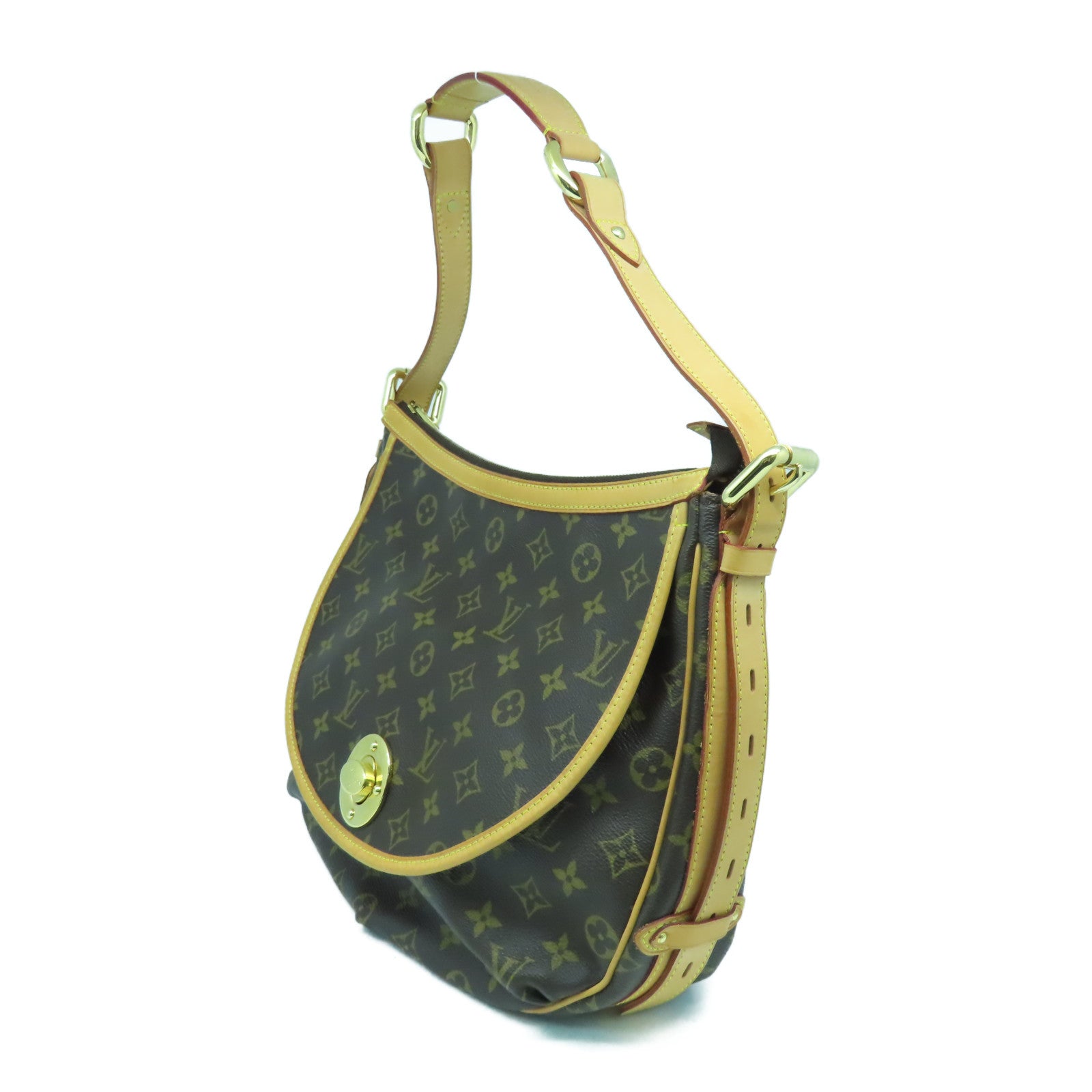 LOUIS VUITTON Monogram Tulum GM金扣肩背袋啡色