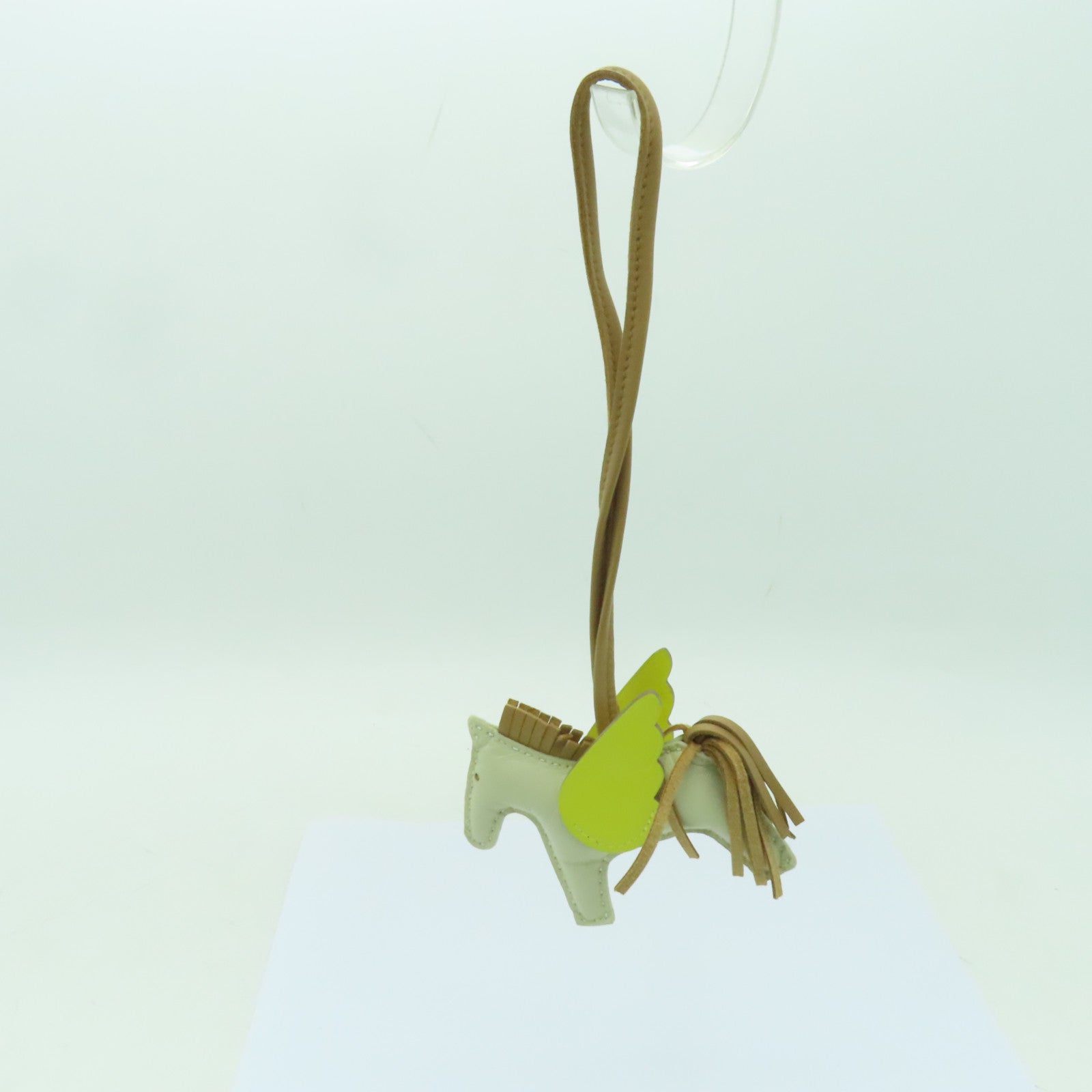 HERMES Swift皮革Rodeo Pegase PM掛飾米色/黄色/啡色