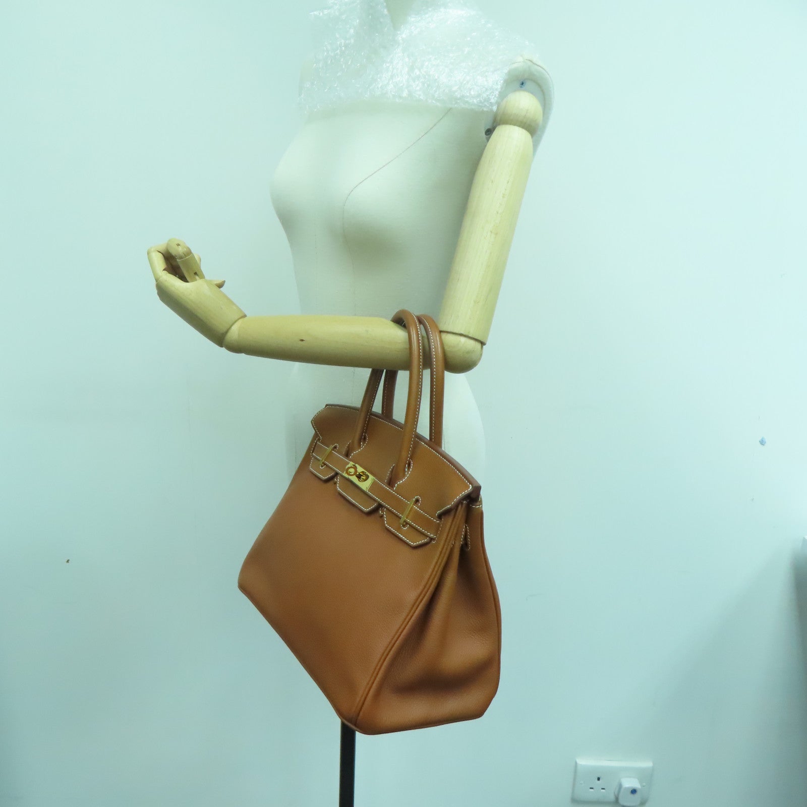 HERMES Vache Trekking皮革Birkin 30金扣手挽袋Gold/啡色
