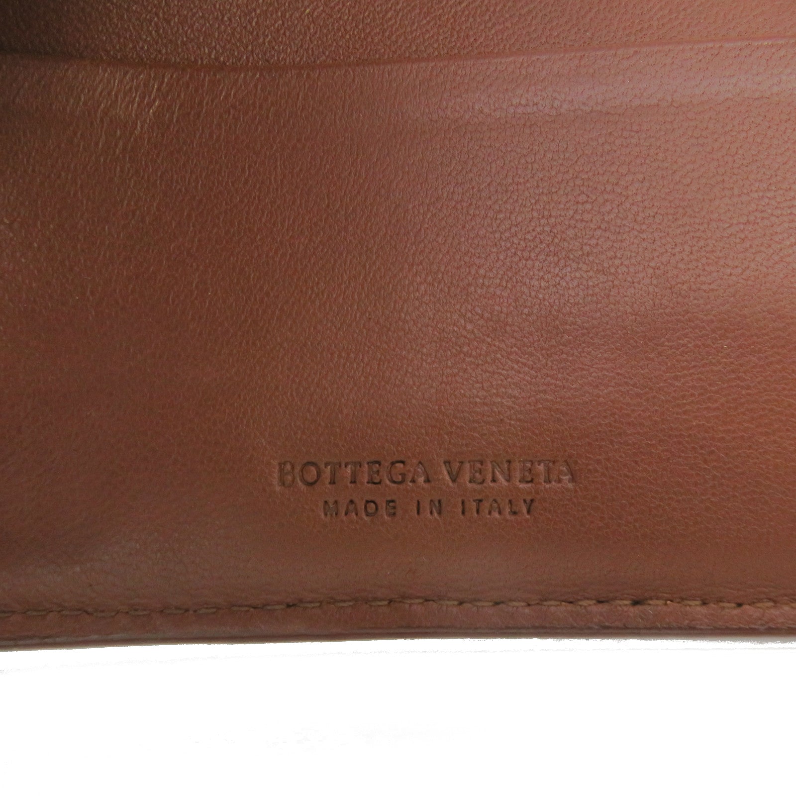 BOTTEGA VENETA [Sharp Discount] Textured Leather Small Wallet Short Wallet Brown