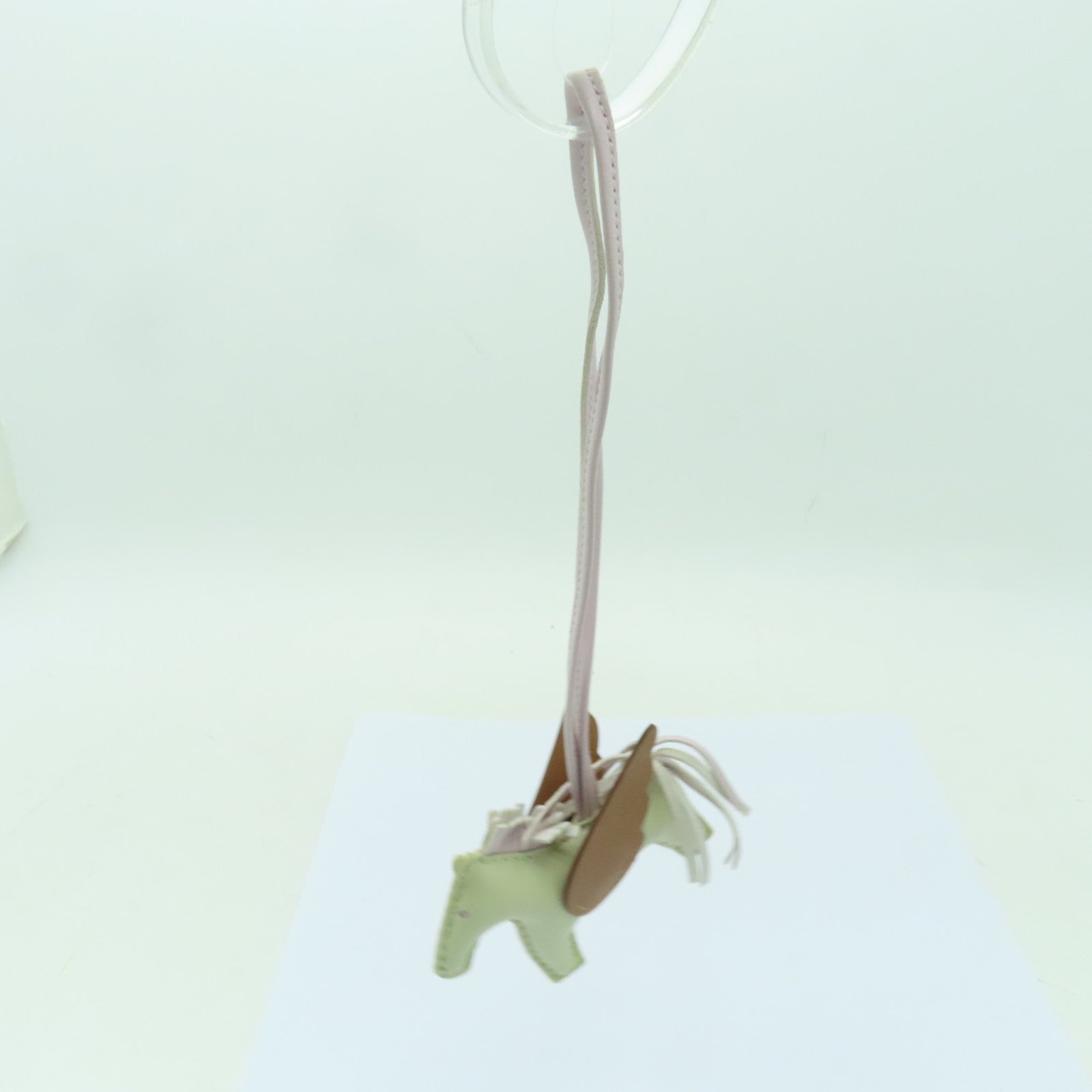 HERMES Swift皮革Rodeo Pegase PM掛飾米色/啡色/紫色