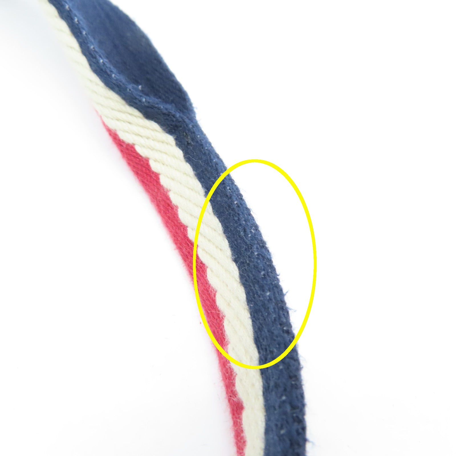 GUCCI Nylon Tote Bag Silver Buckle Hand Bag Dark Blue/Red