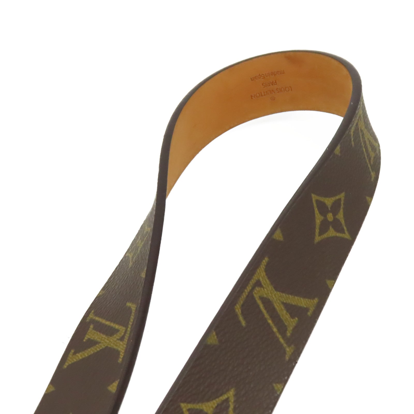 LOUIS VUITTON Monogram Belt銀扣皮帶啡色