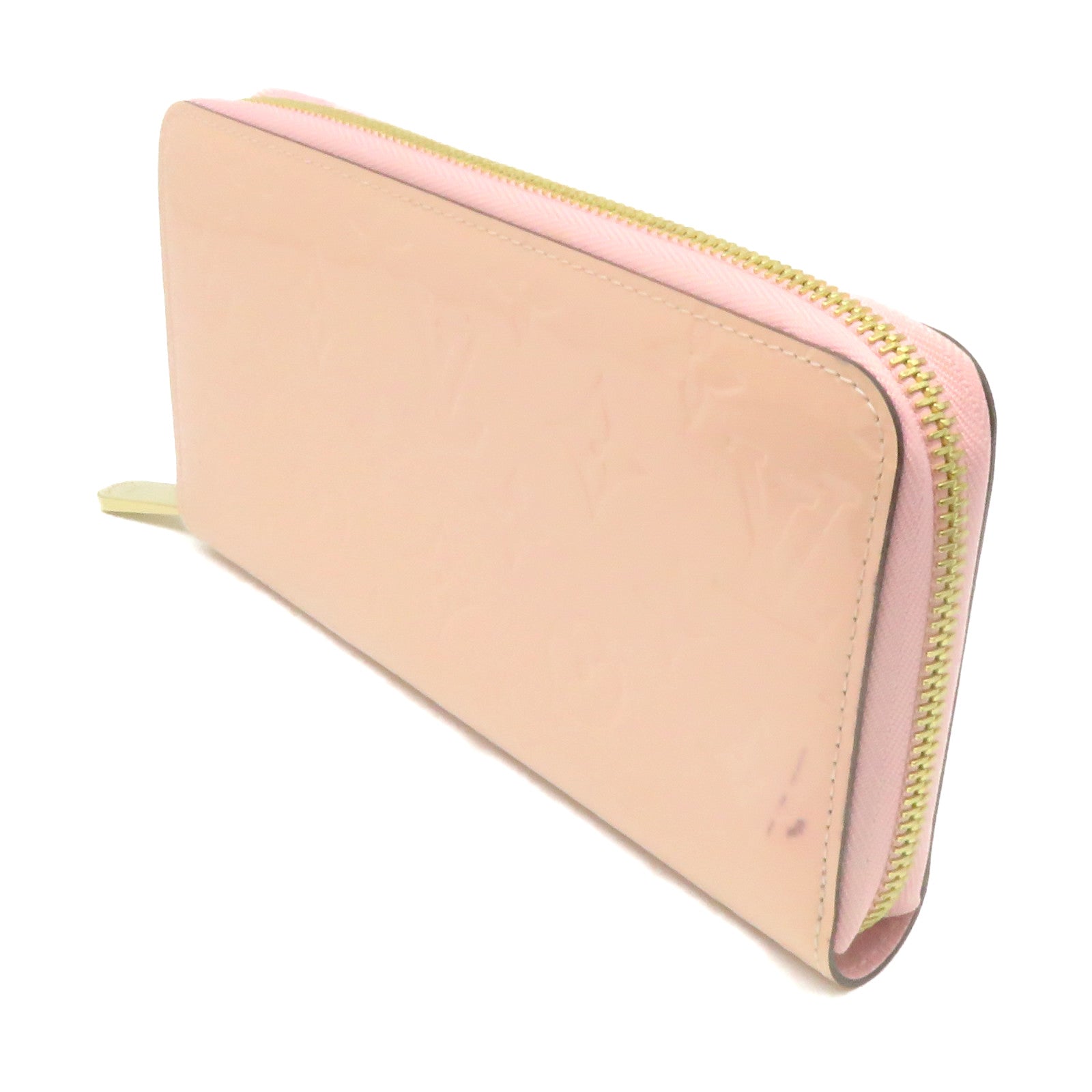 LOUIS VUITTON Mono-Vernis Zipper Long Wallet金扣拉链长钱包粉红色