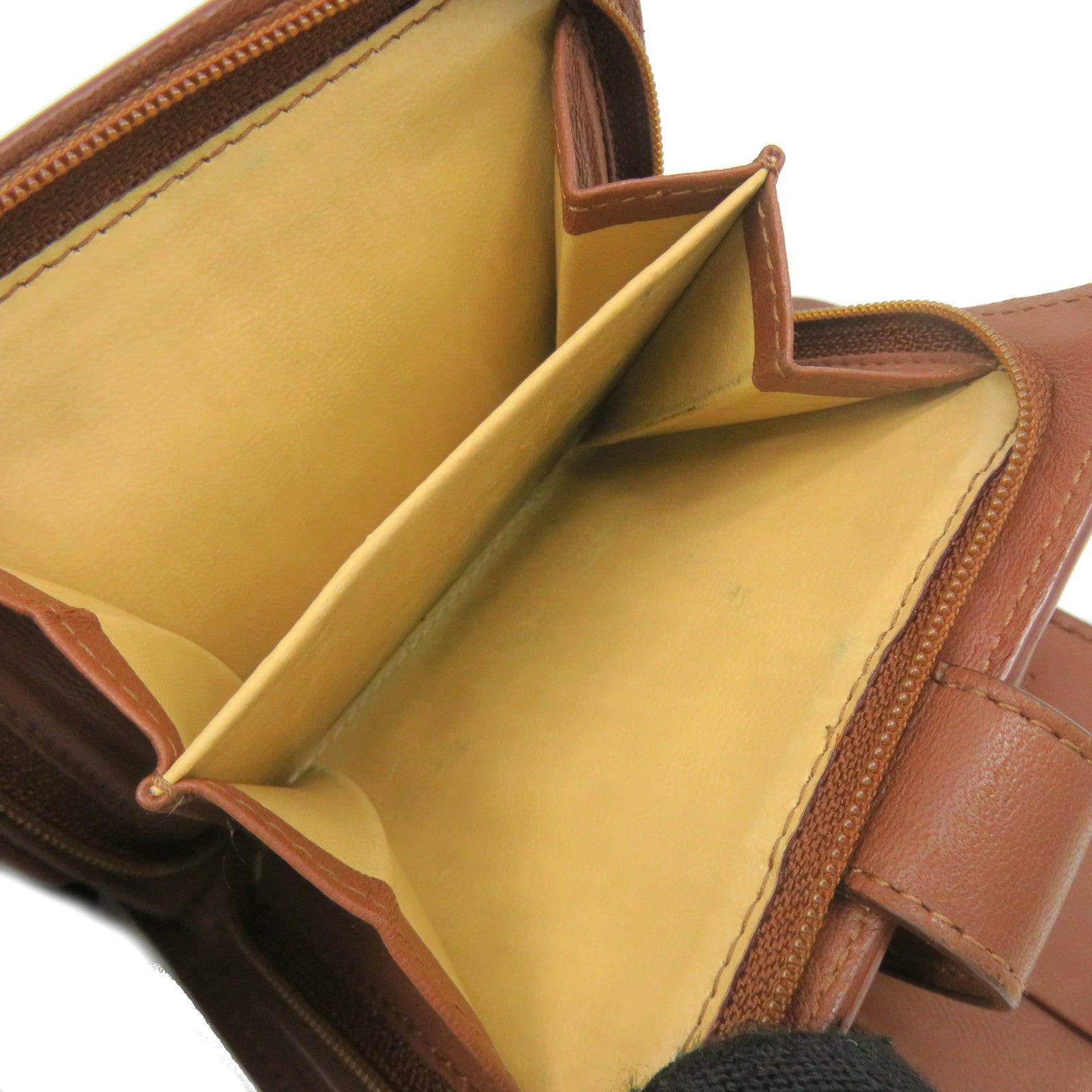BOTTEGA VENETA [Sharp Discount] Textured Leather Small Wallet Short Wallet Brown