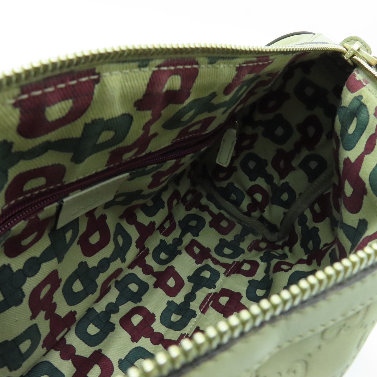 GUCCI cowhide leather Handbag gold buckle handle bag beige