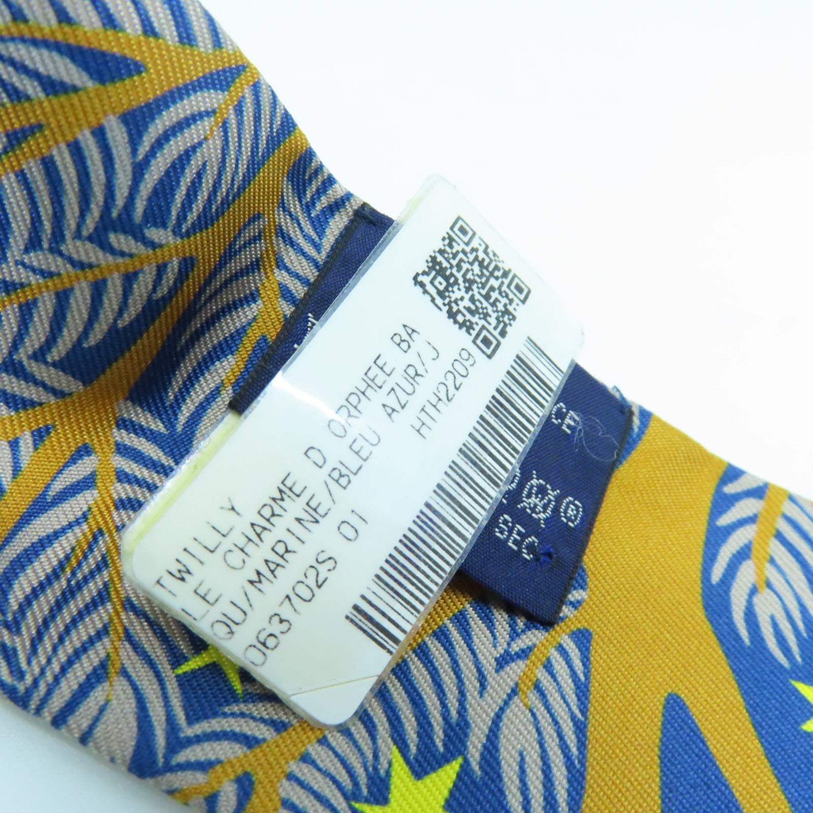 HERMES 絲質Twilly Scarf絲巾藍色