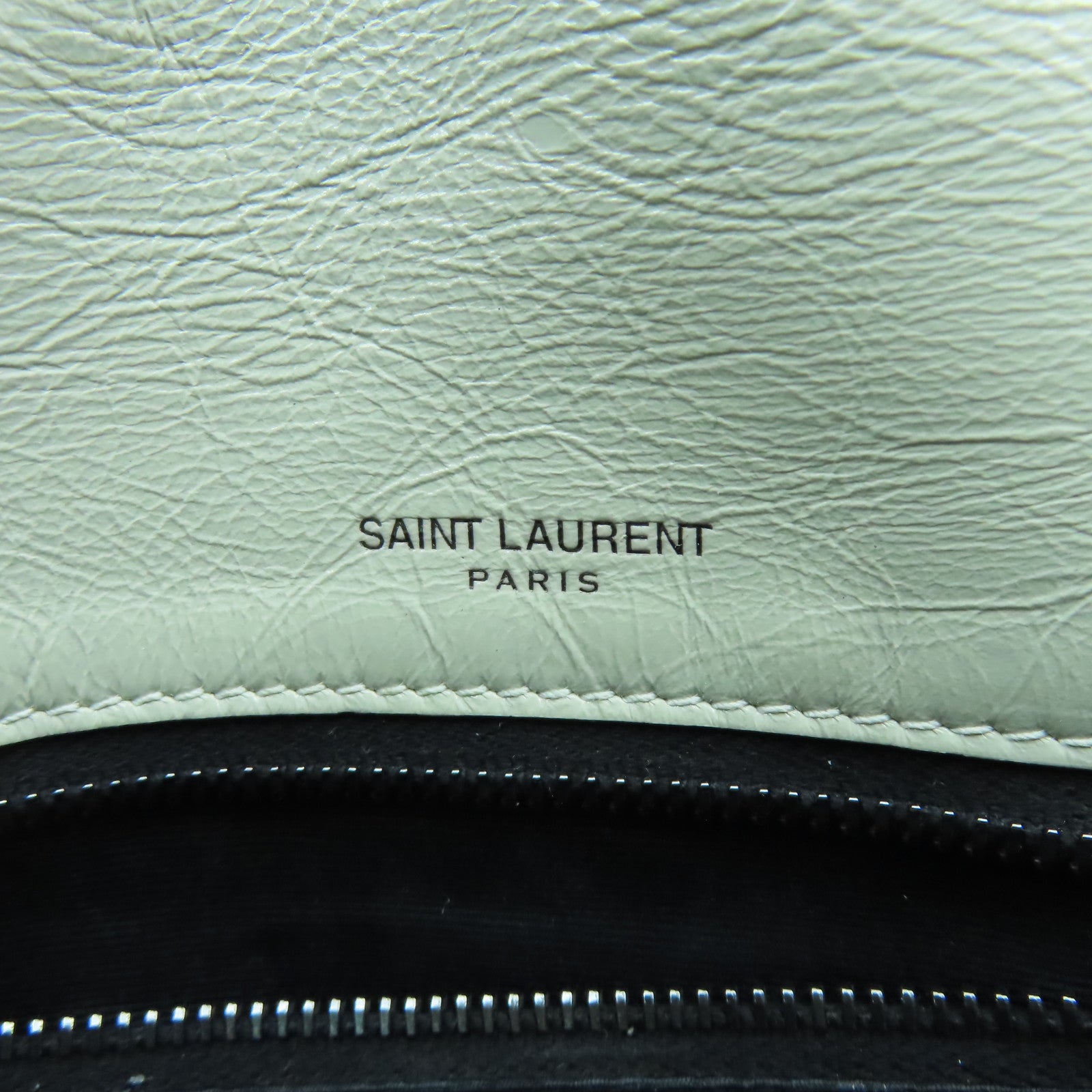 SAINT LAURENT 牛皮皮革Shoulder Bag銀扣鏈帶肩背袋白色
