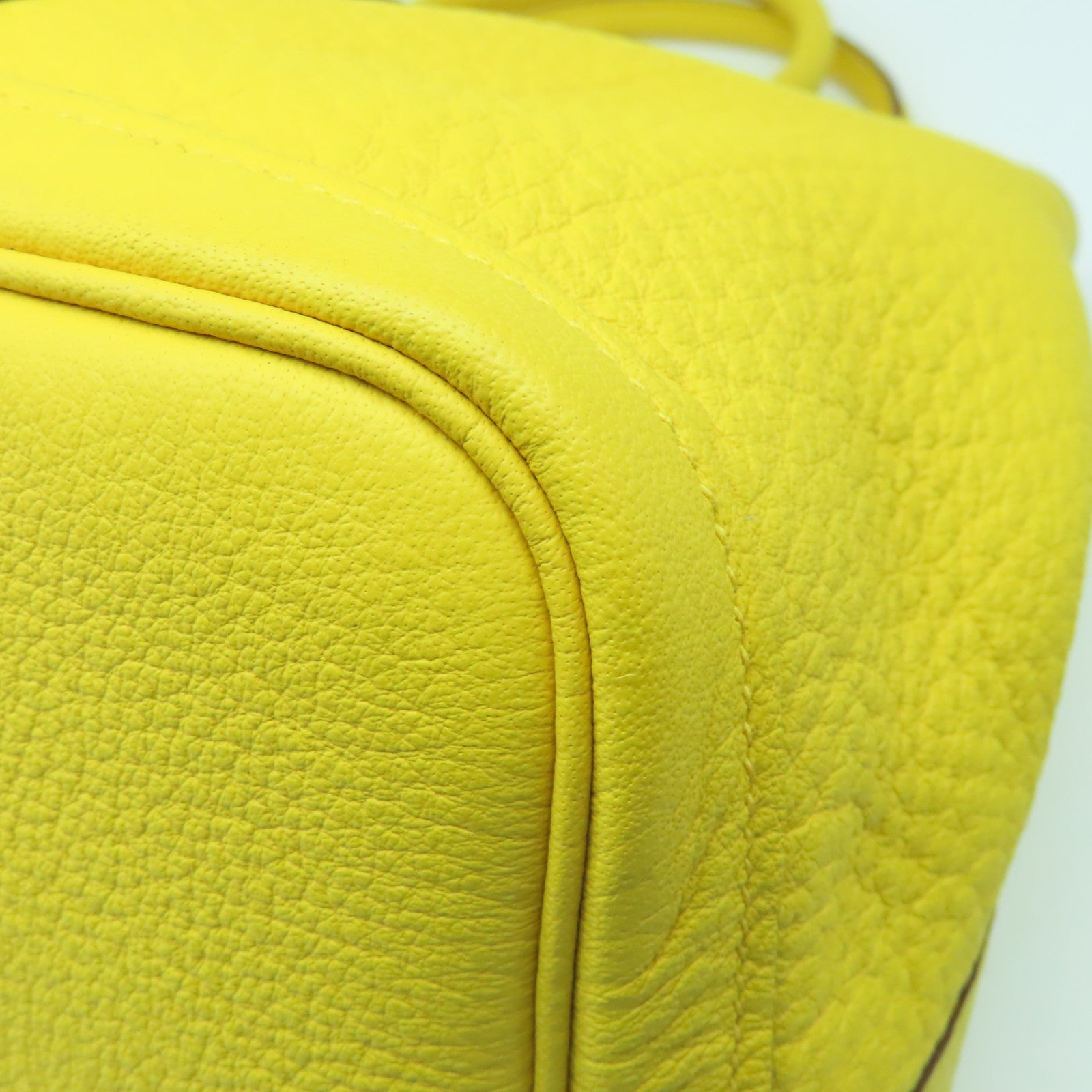 HERMES Negonda Leather Garden Party PM Silver Buckle Handle Bag Sun Yellow
