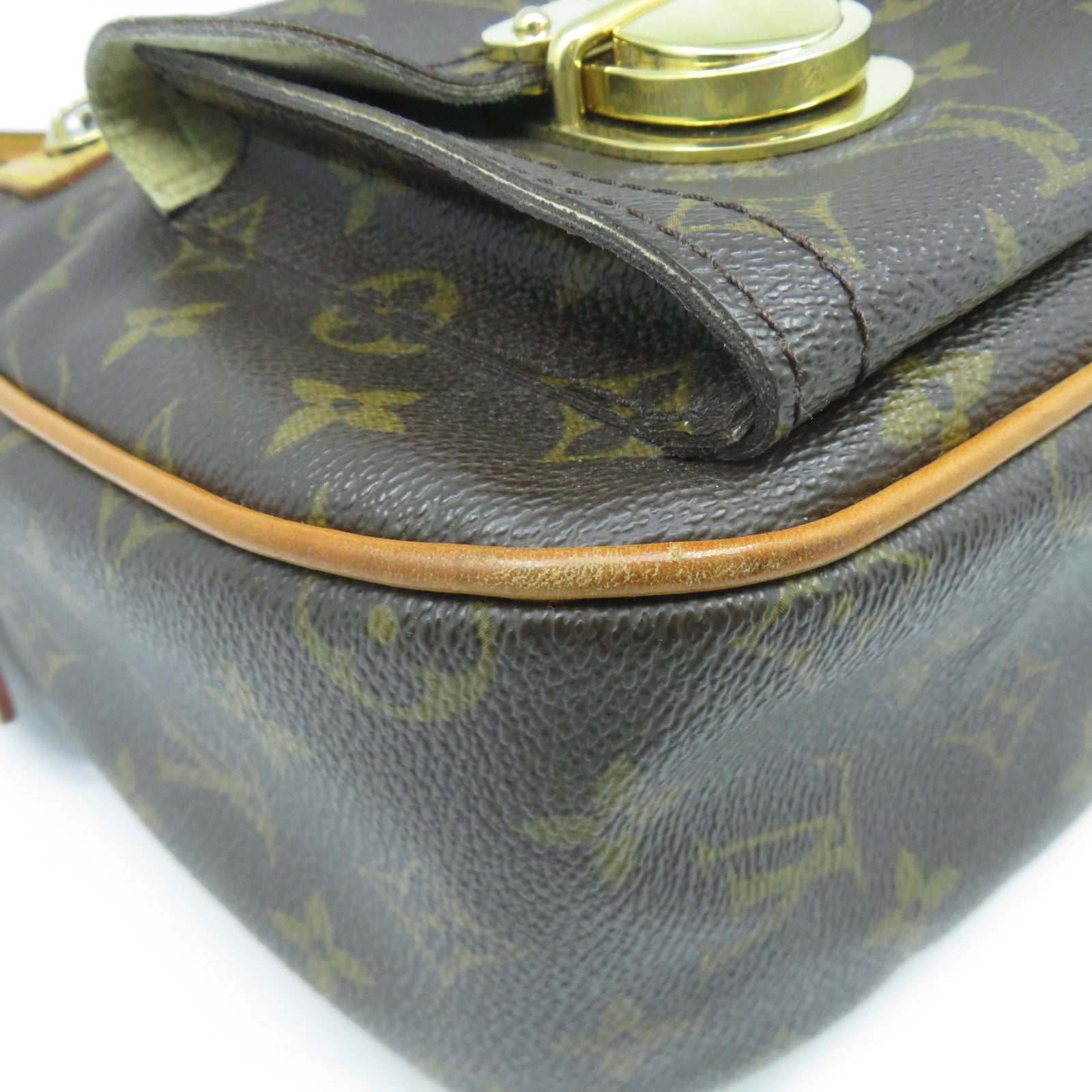 LOUIS VUITTON Monogram Hudson GM金扣肩背袋啡色
