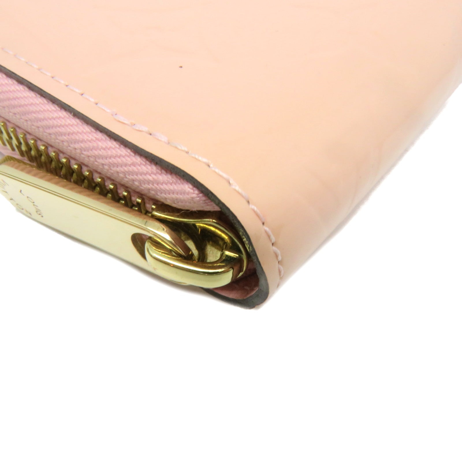 LOUIS VUITTON Mono-Vernis Zipper Long Wallet金扣拉链长钱包粉红色