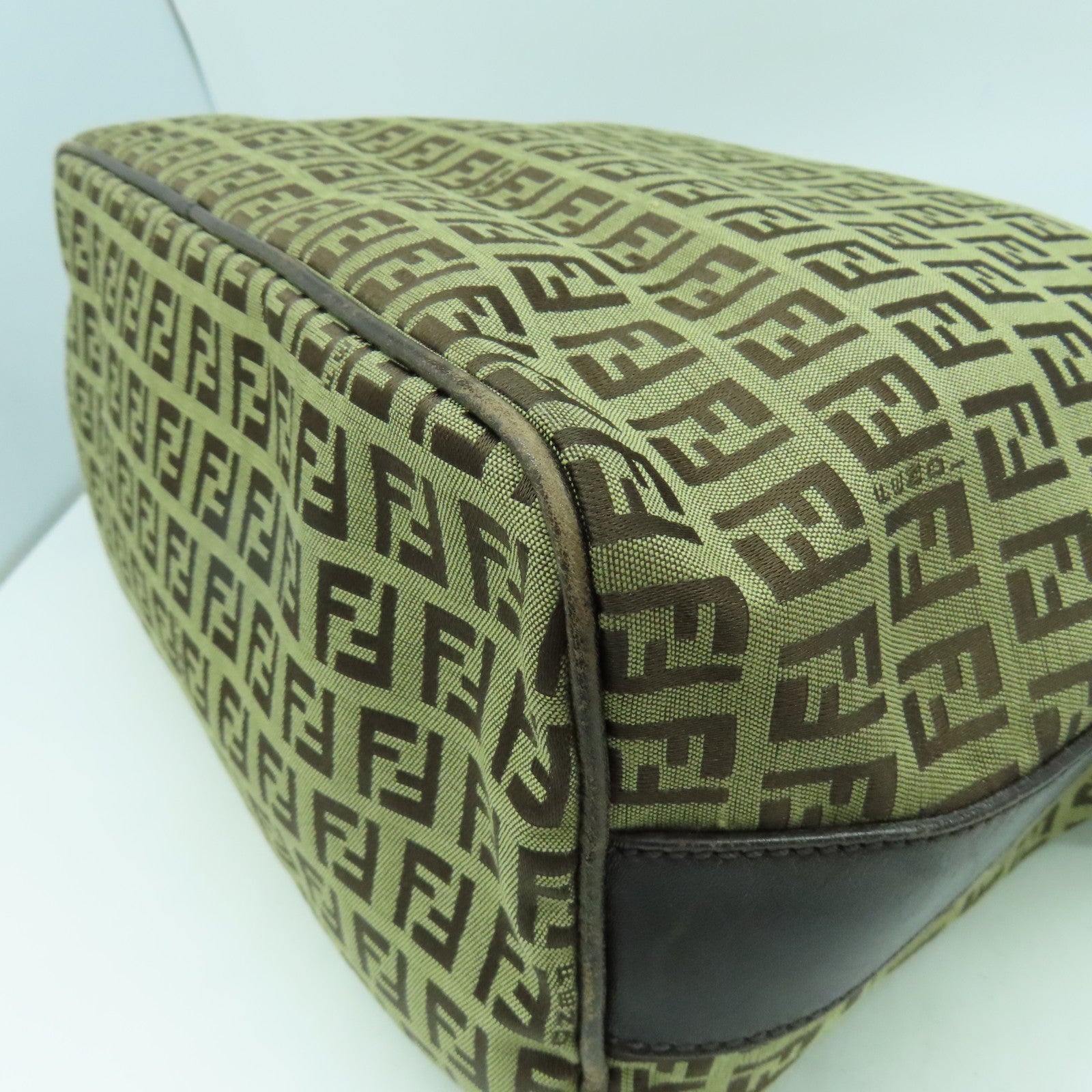 FENDI 帆布Shoulder Bag銀扣肩背袋啡色