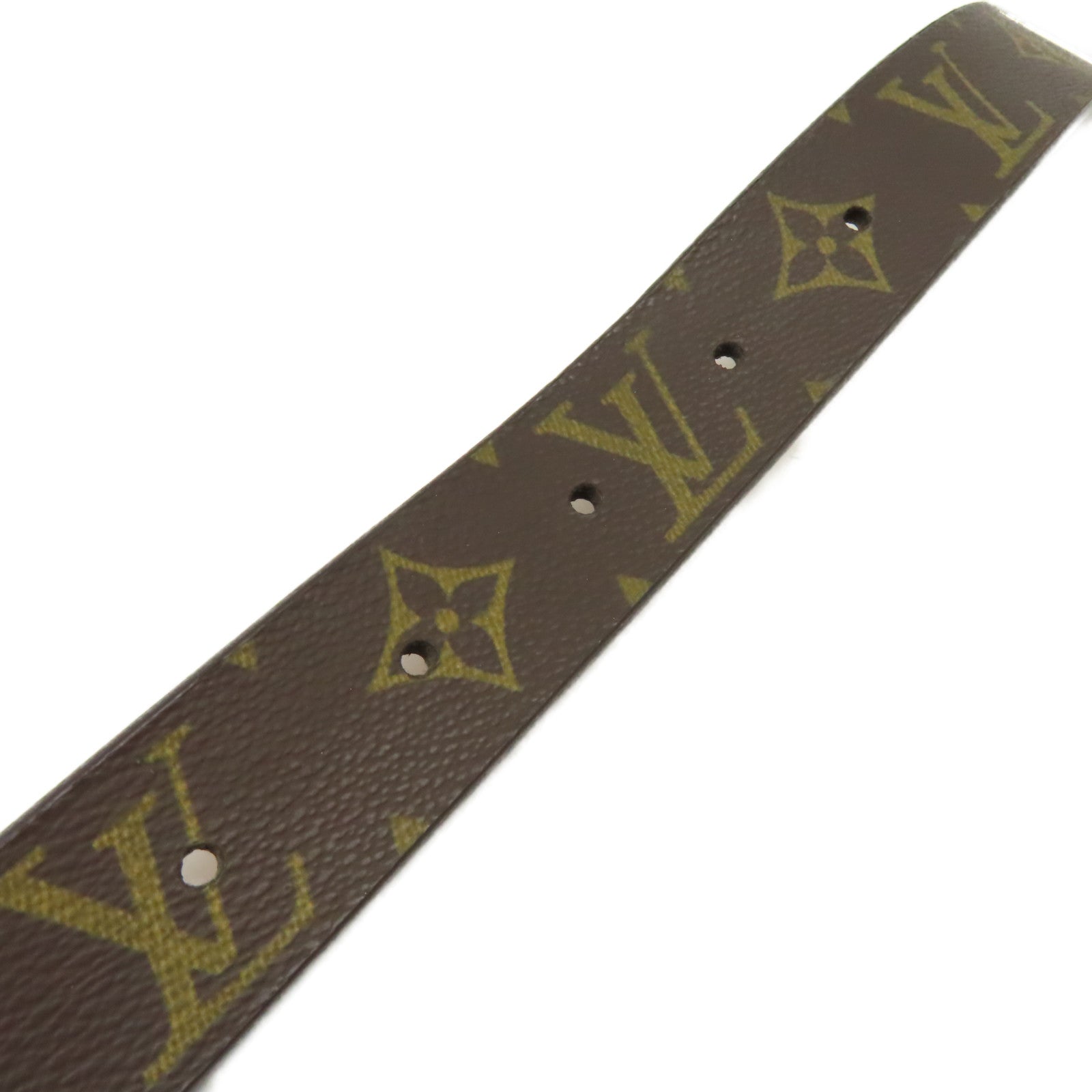 LOUIS VUITTON Monogram Belt銀扣皮帶啡色