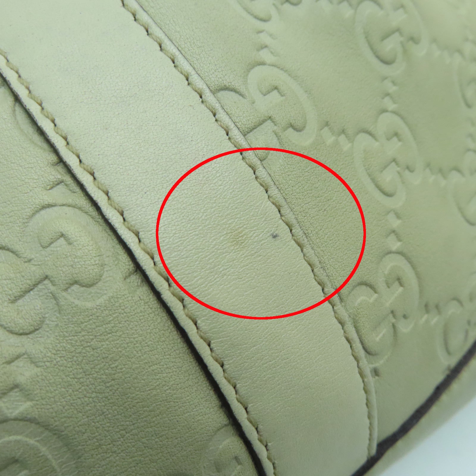 GUCCI cowhide leather Handbag gold buckle handle bag beige