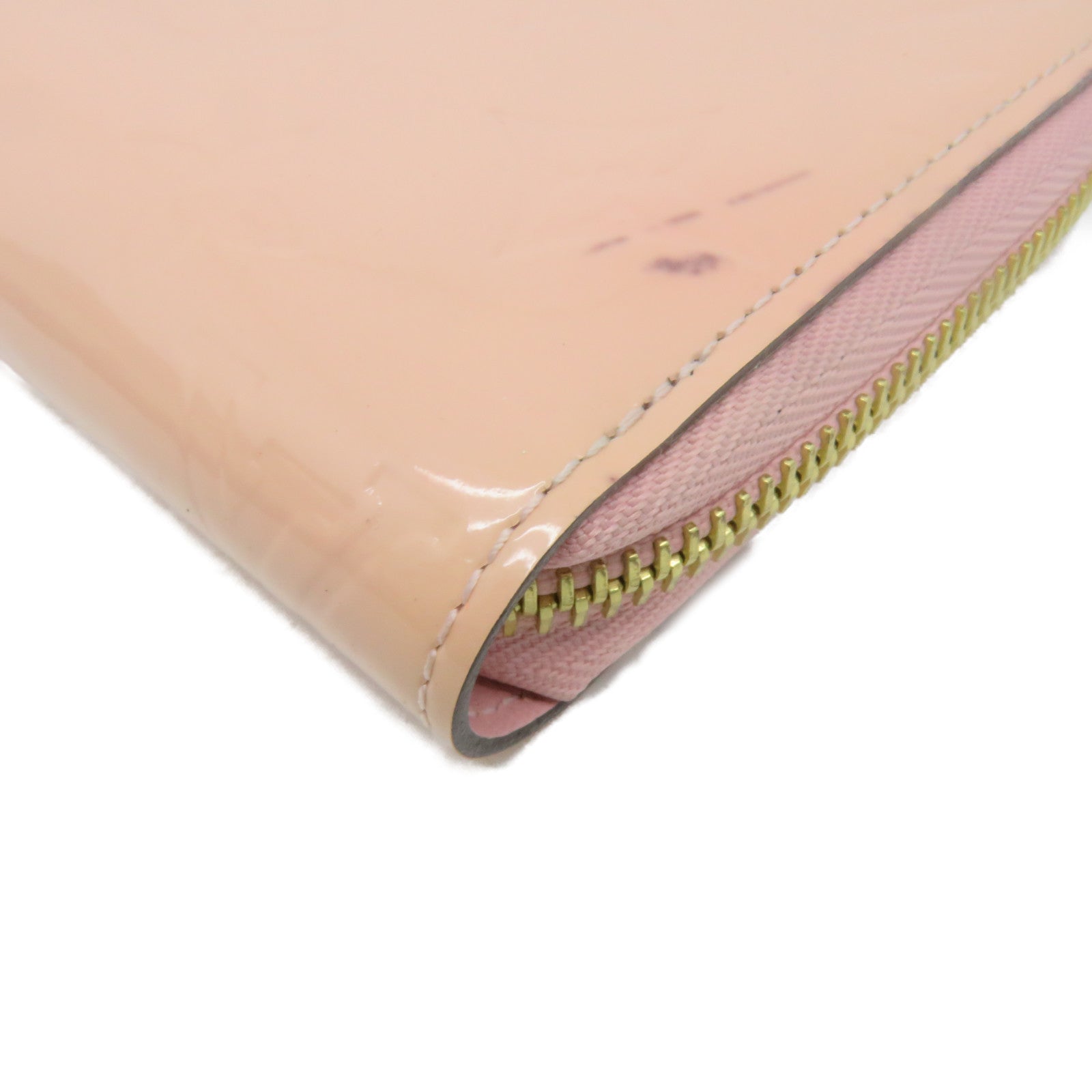 LOUIS VUITTON Mono-Vernis Zipper Long Wallet金扣拉链长钱包粉红色