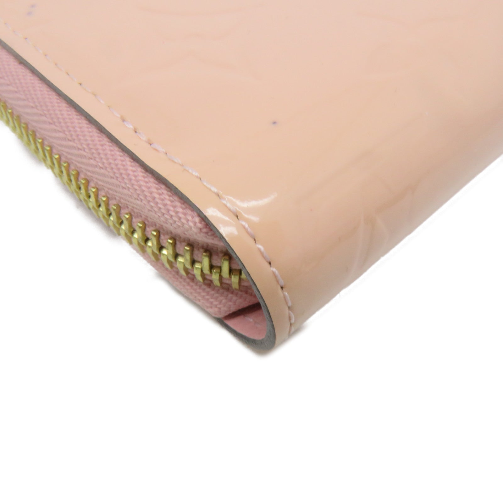LOUIS VUITTON Mono-Vernis Zipper Long Wallet金扣拉链长钱包粉红色