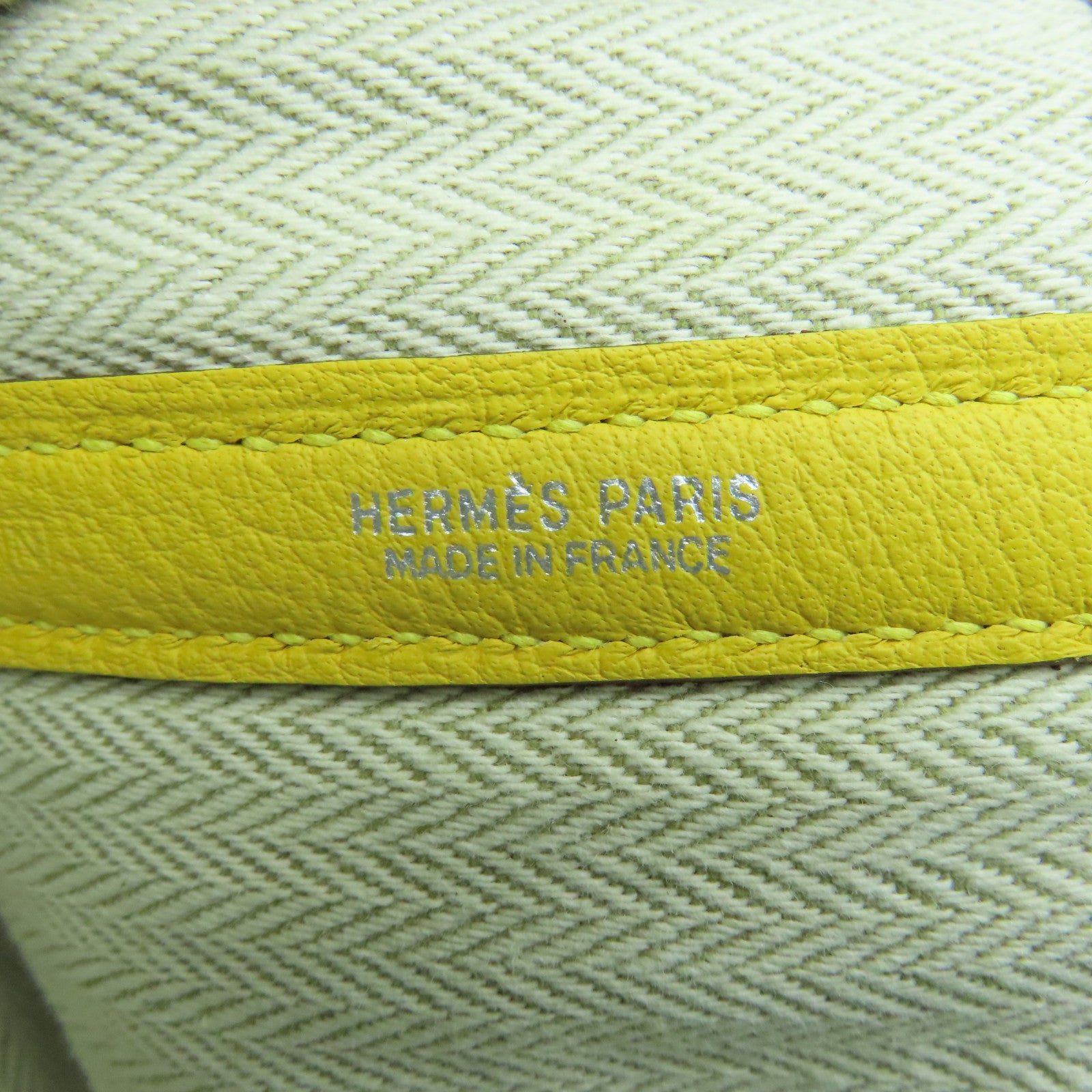 HERMES Negonda Leather Garden Party PM Silver Buckle Handle Bag Sun Yellow